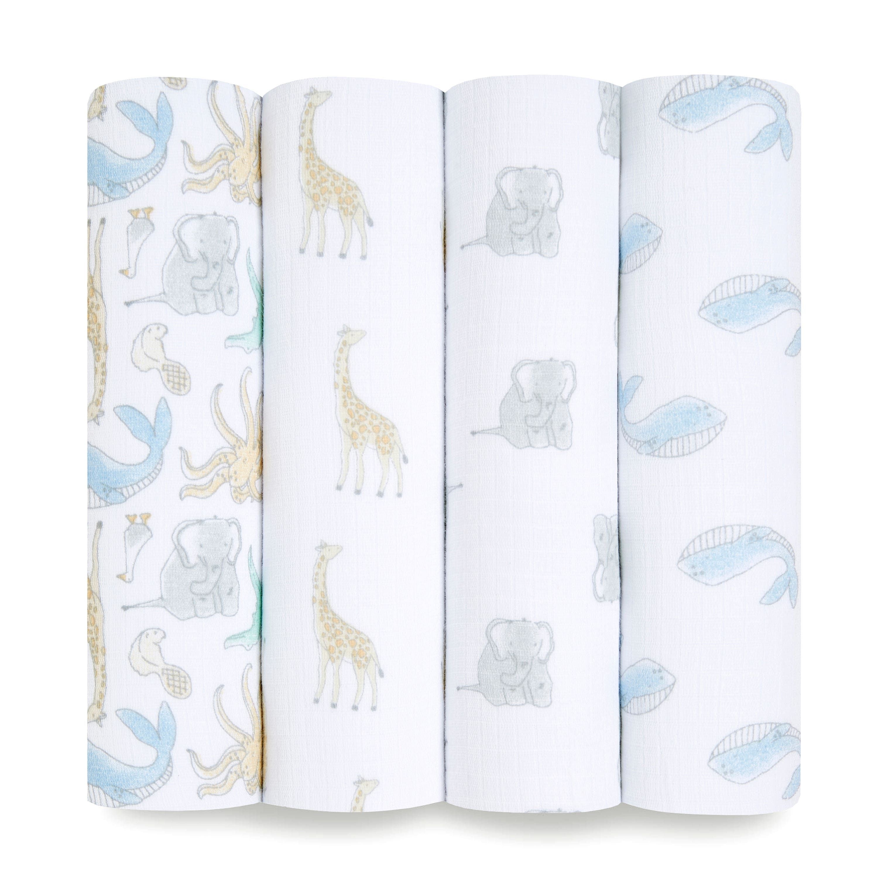 Essentials Cotton Muslin Swaddle Blanket 4 Pack
