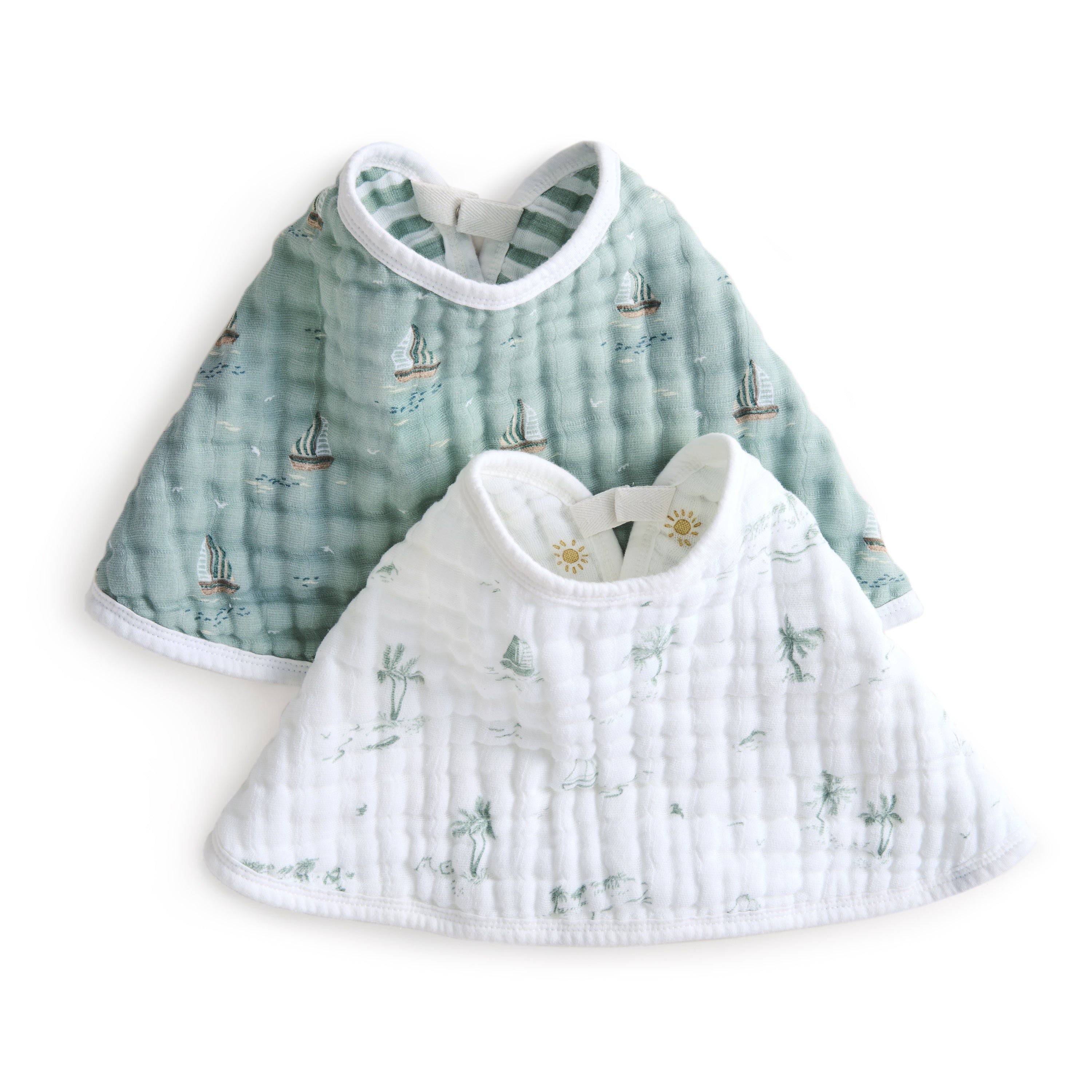 Organic Cotton Muslin Burpy Bibs 2 Pack