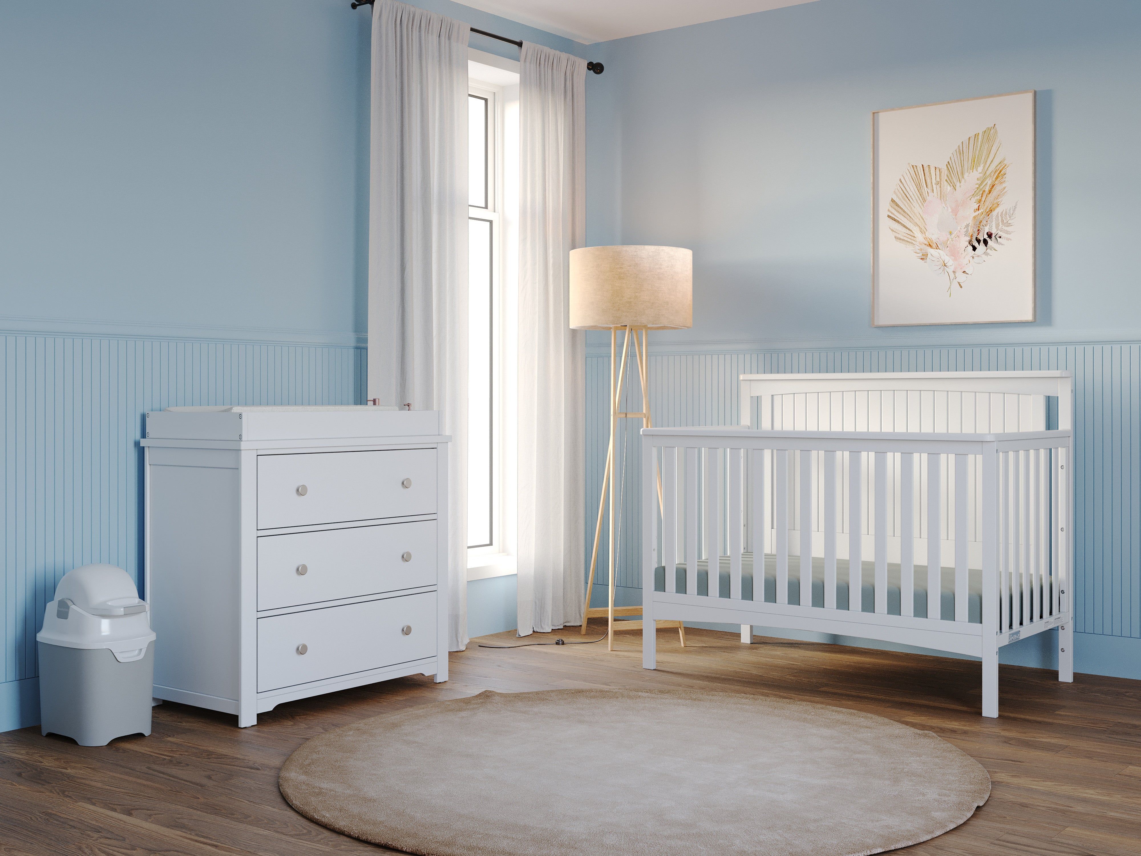 Harmony 3-Drawer Dresser With Changing Table Topper Matte White