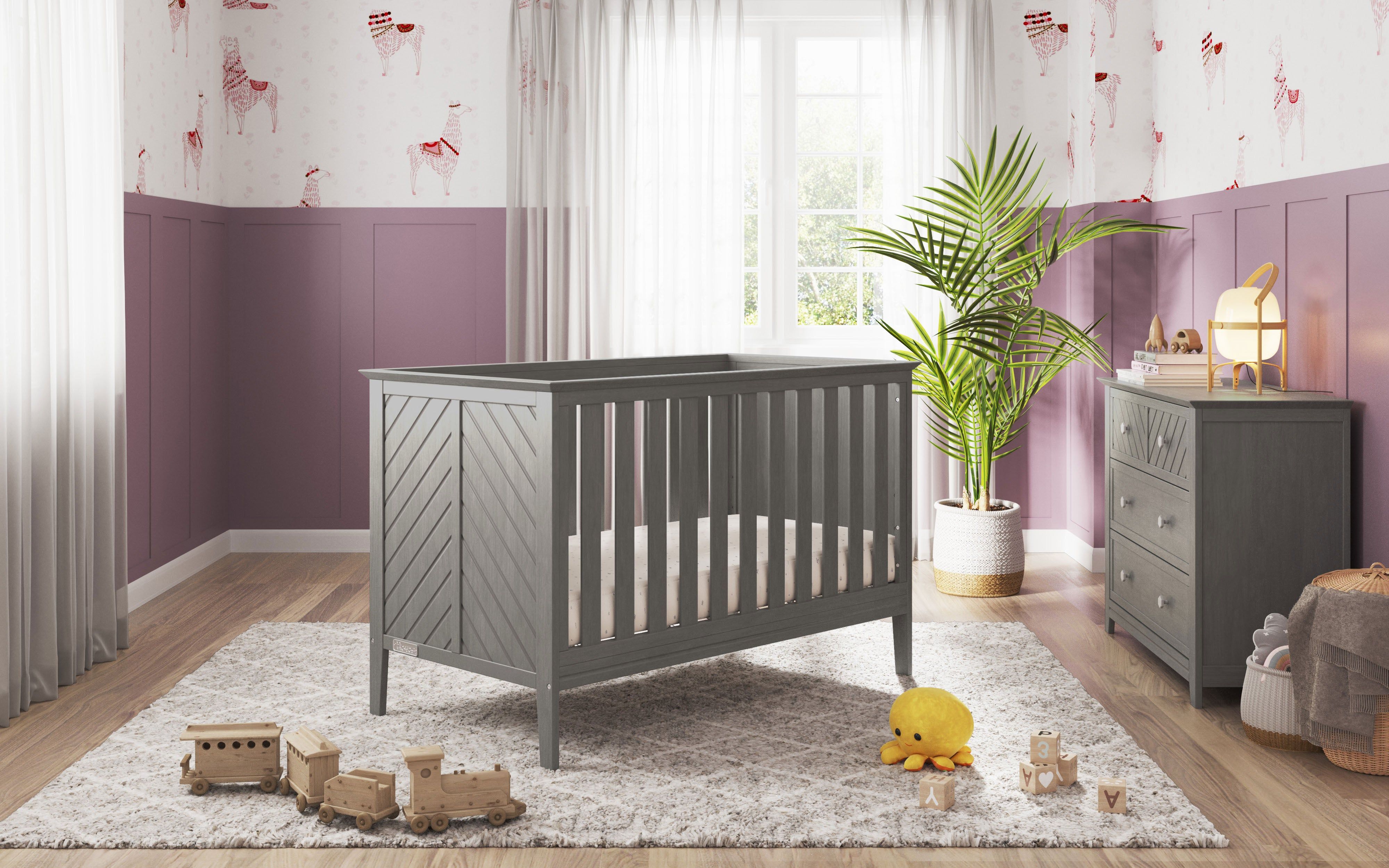 Atwood 3-in-1 Euro Convertible Crib, Lunar Gray