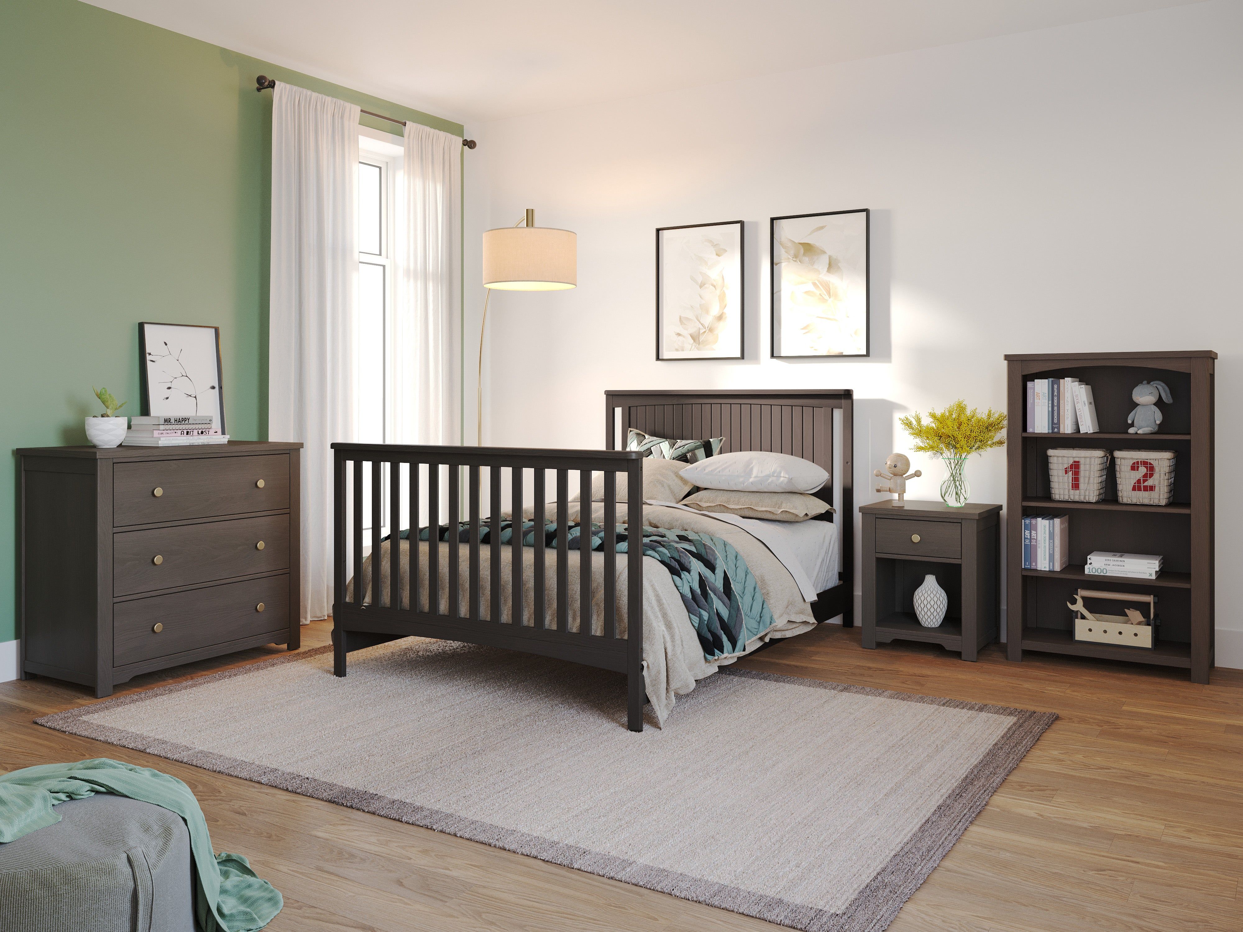 Harmony 3-Drawer Dresser With Changing Table Topper, Dapper Gray