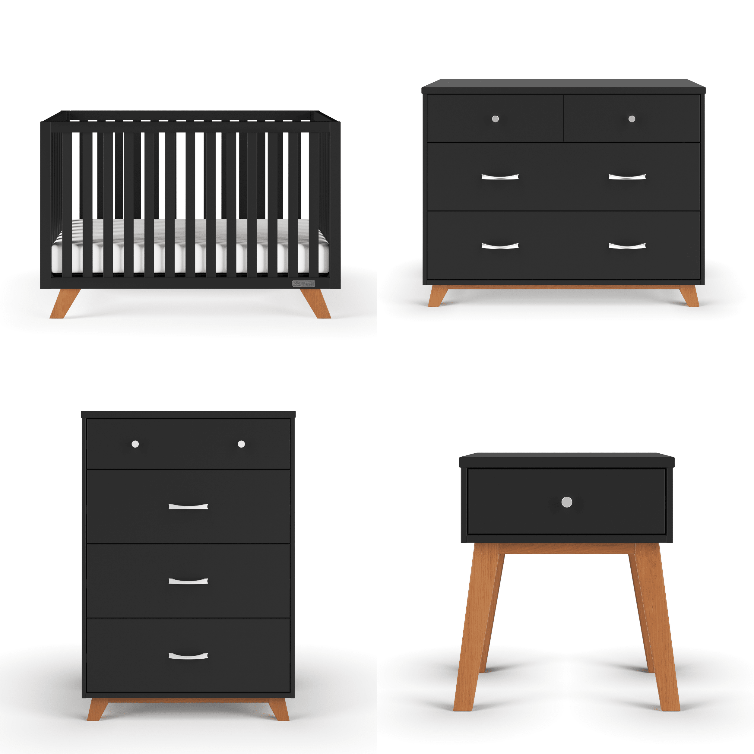 Soho 4-in-1 Convertible Crib, Ebony