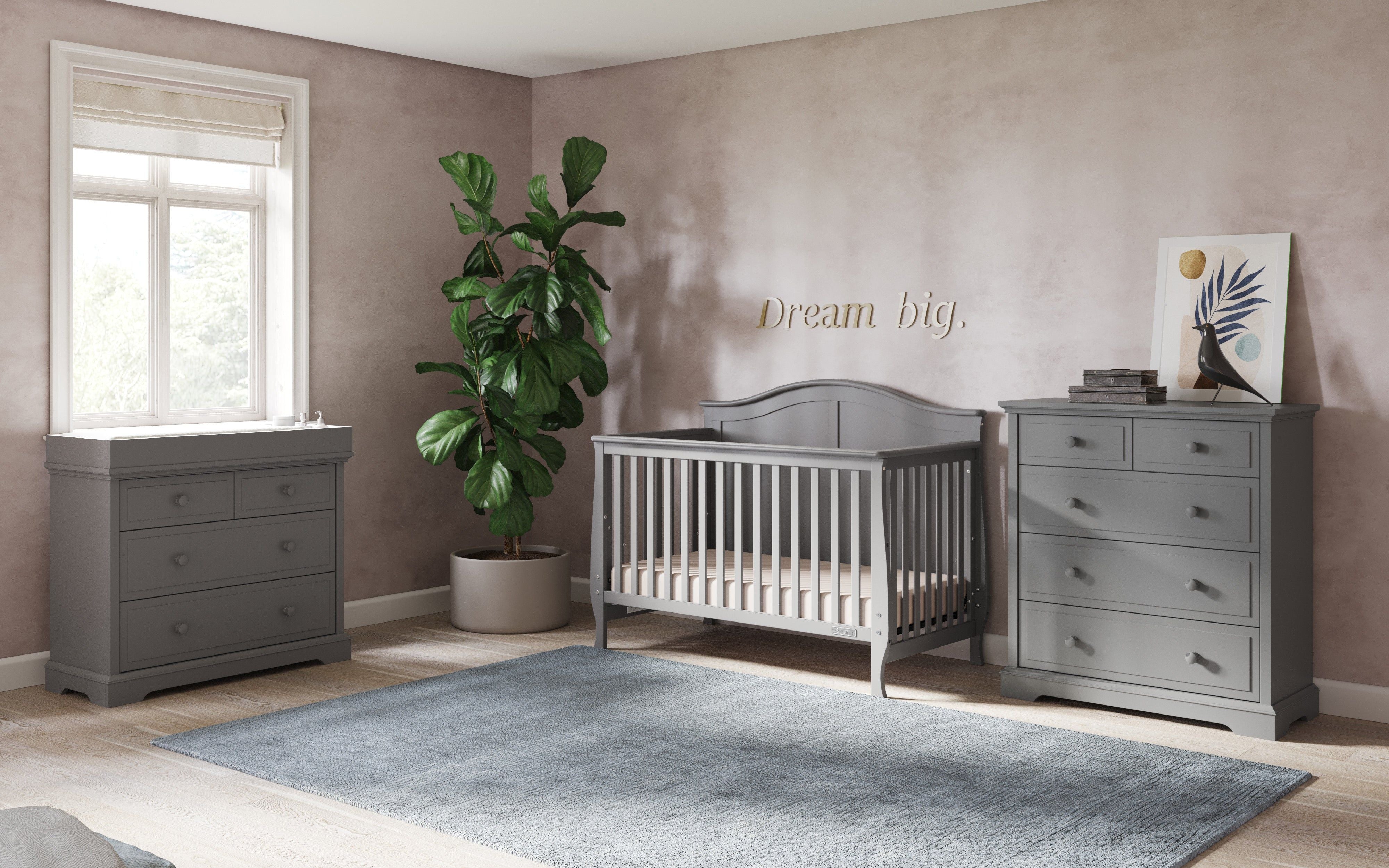 Camden 4-in-1 Convertible Crib, Cool Grey