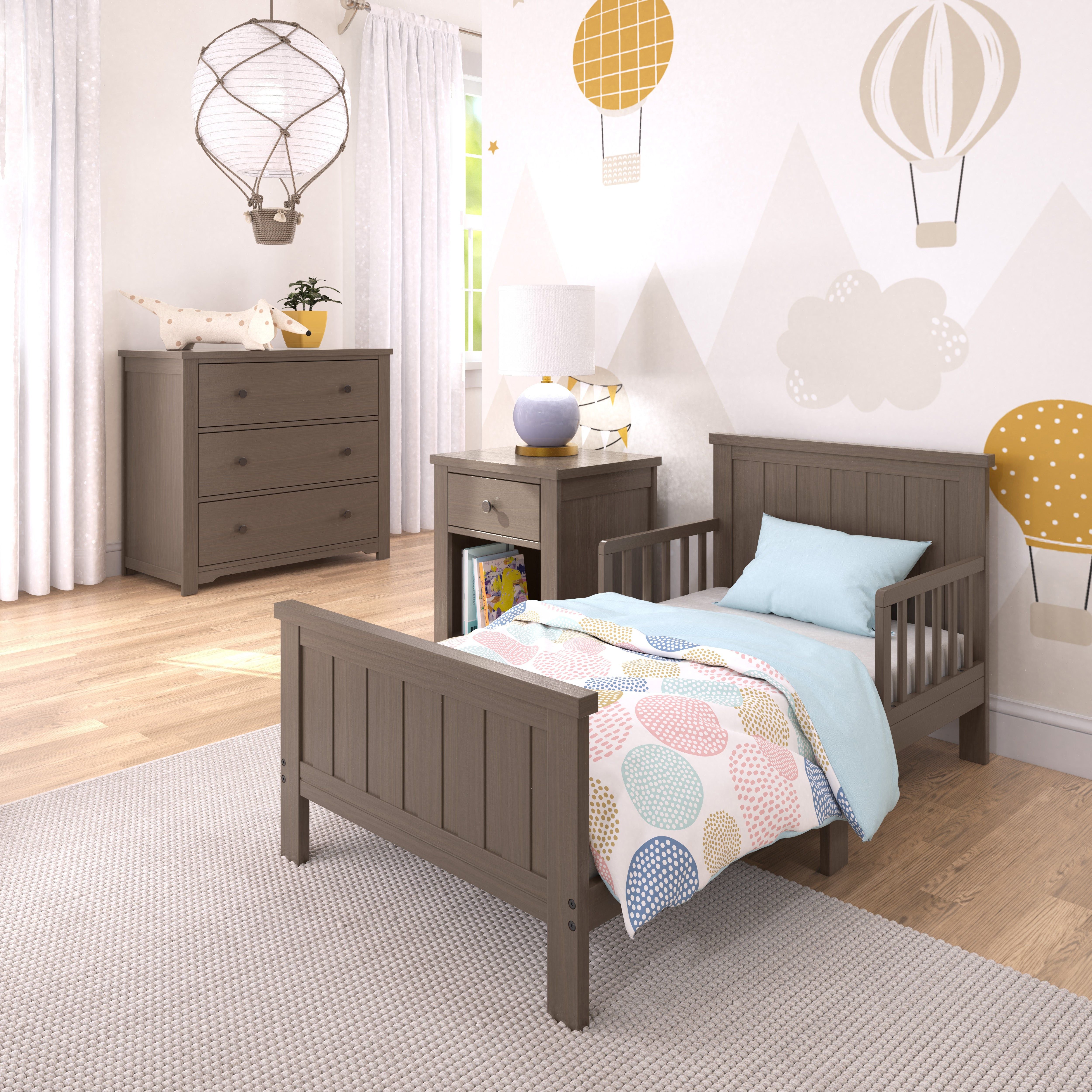 Harmony 3-Drawer Dresser With Changing Table Topper, Brushed Truffle
