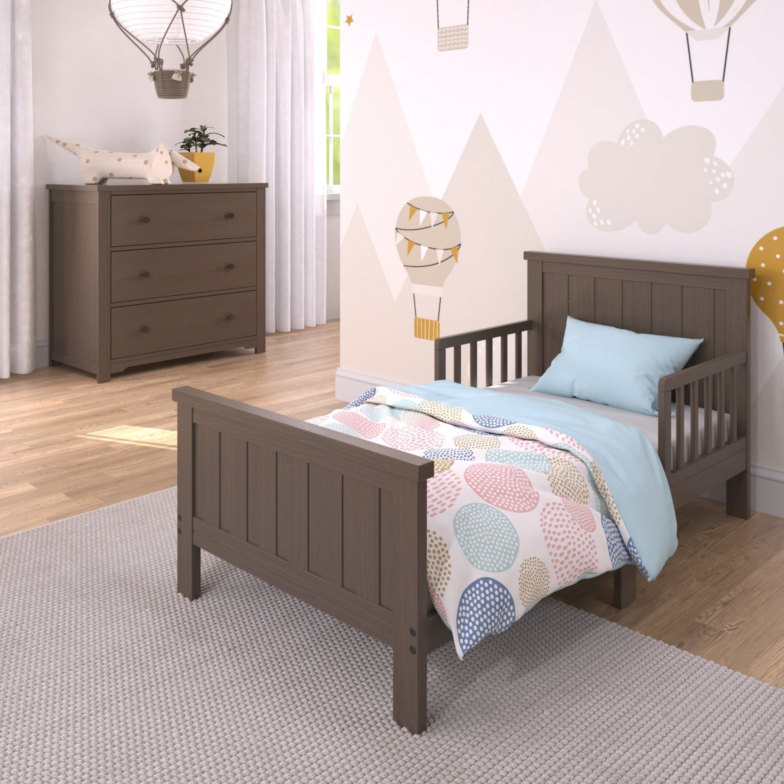 Harmony 3-Drawer Dresser With Changing Table Topper, Brushed Truffle