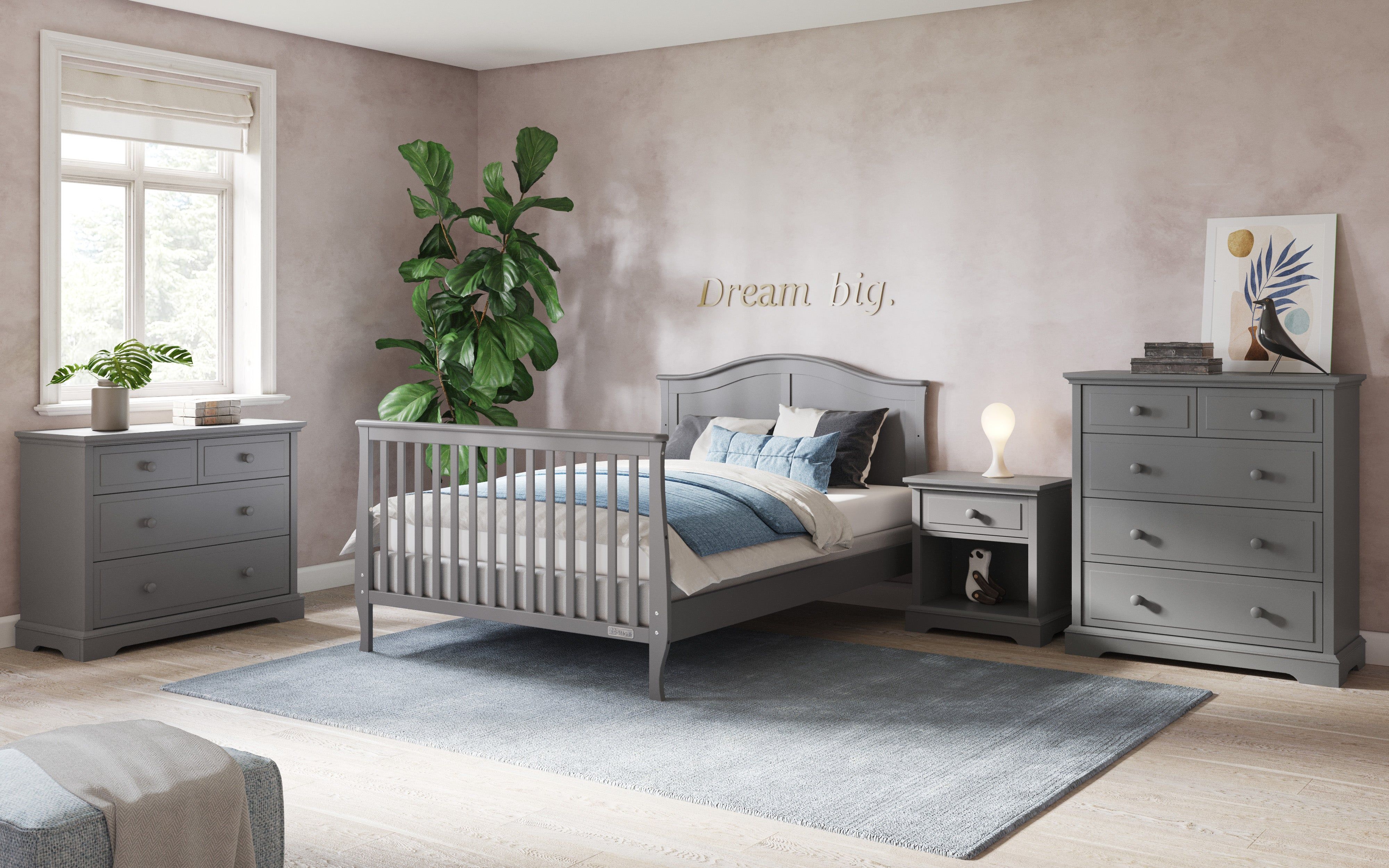 Camden 4-in-1 Convertible Crib, Cool Grey