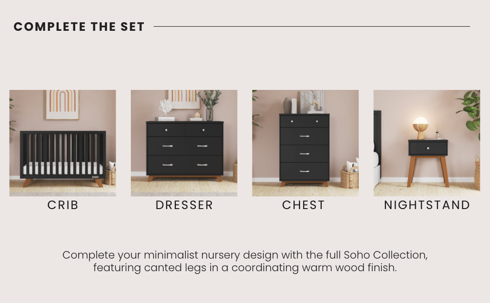 Soho 3-Drawer Dresser, Ebony