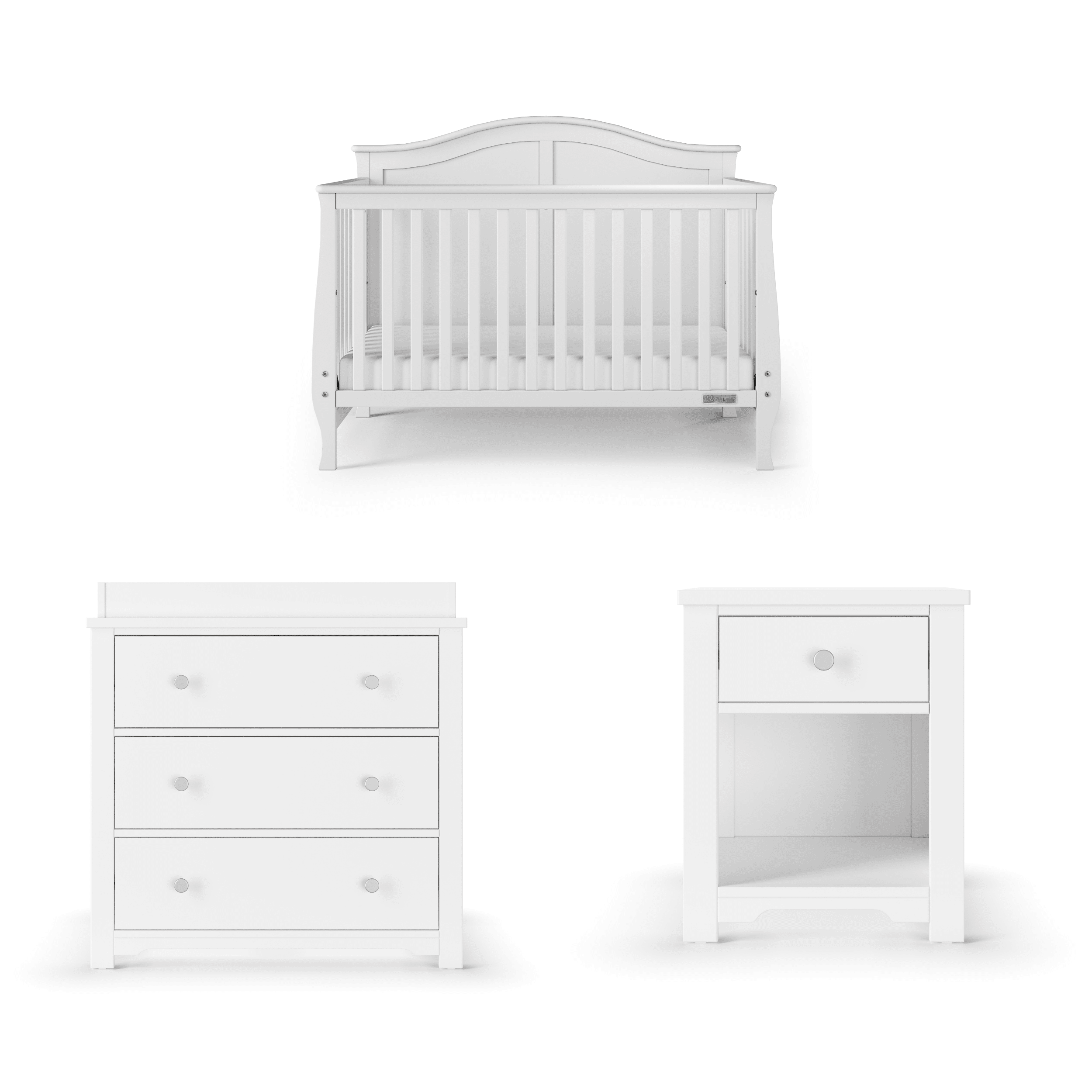 Camden 4-in-1 Convertible Crib, Matte White