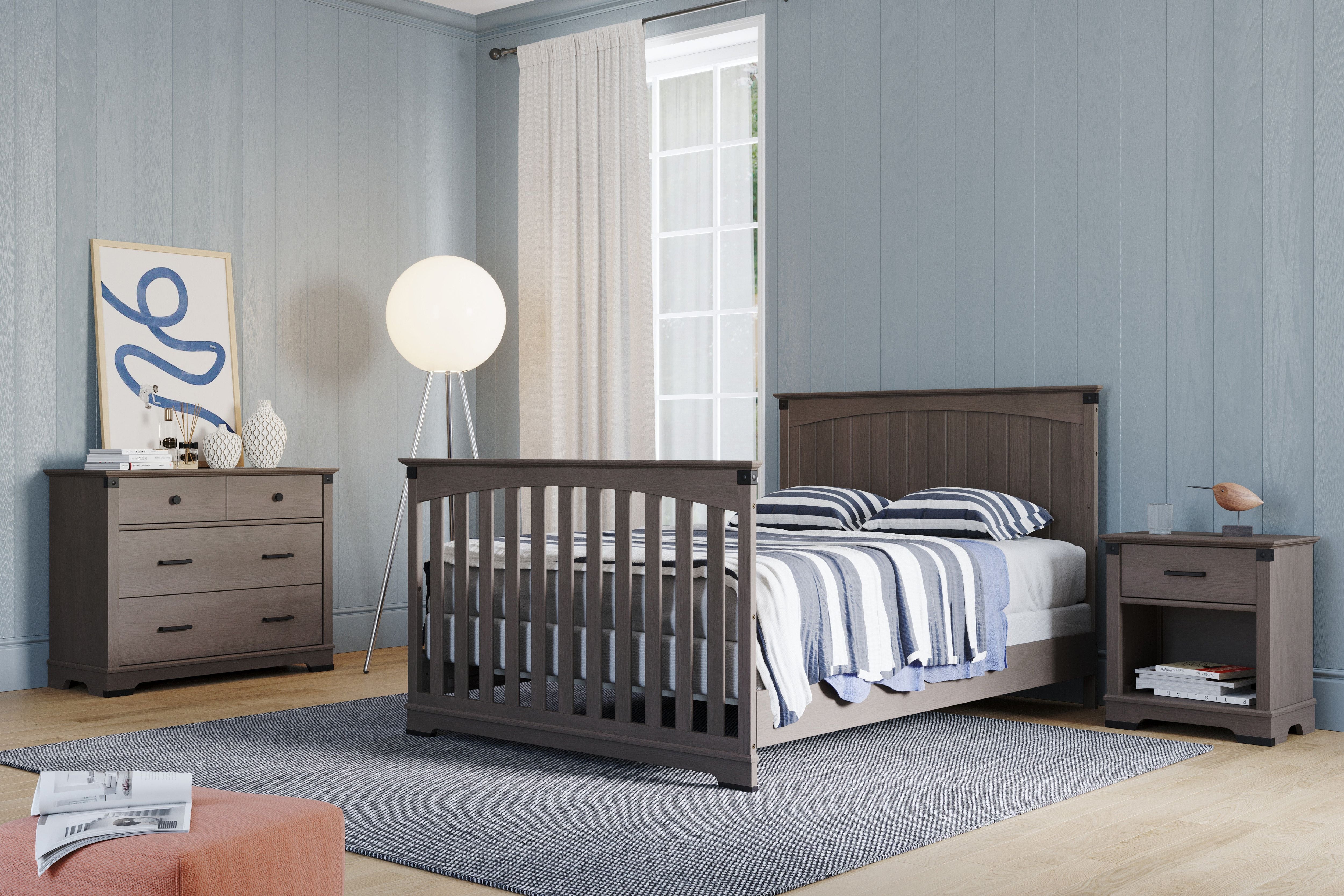 Redmond Full Panel 4-in-1 Convertible Crib, Dapper Gray