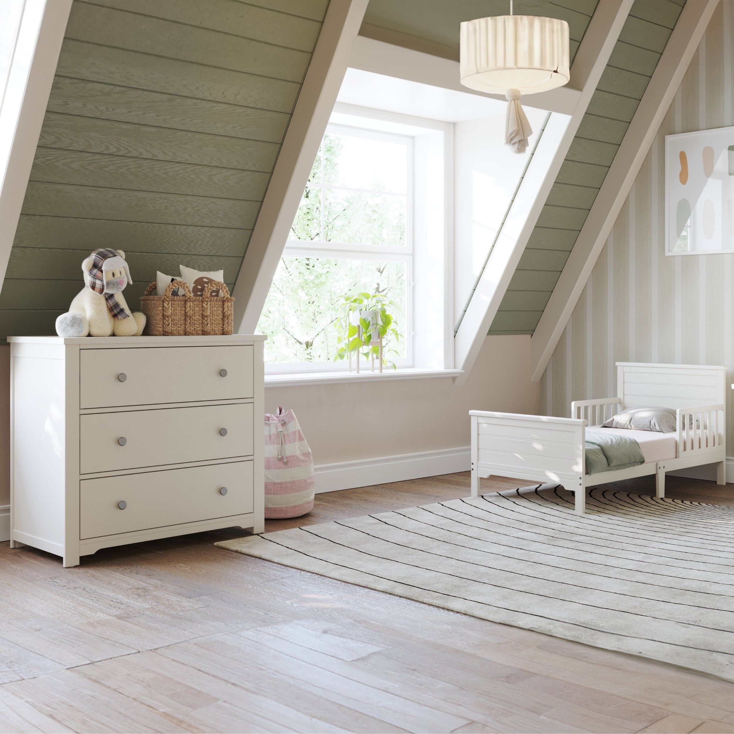 Harmony 3-Drawer Dresser With Changing Table Topper, Brushed Cotton