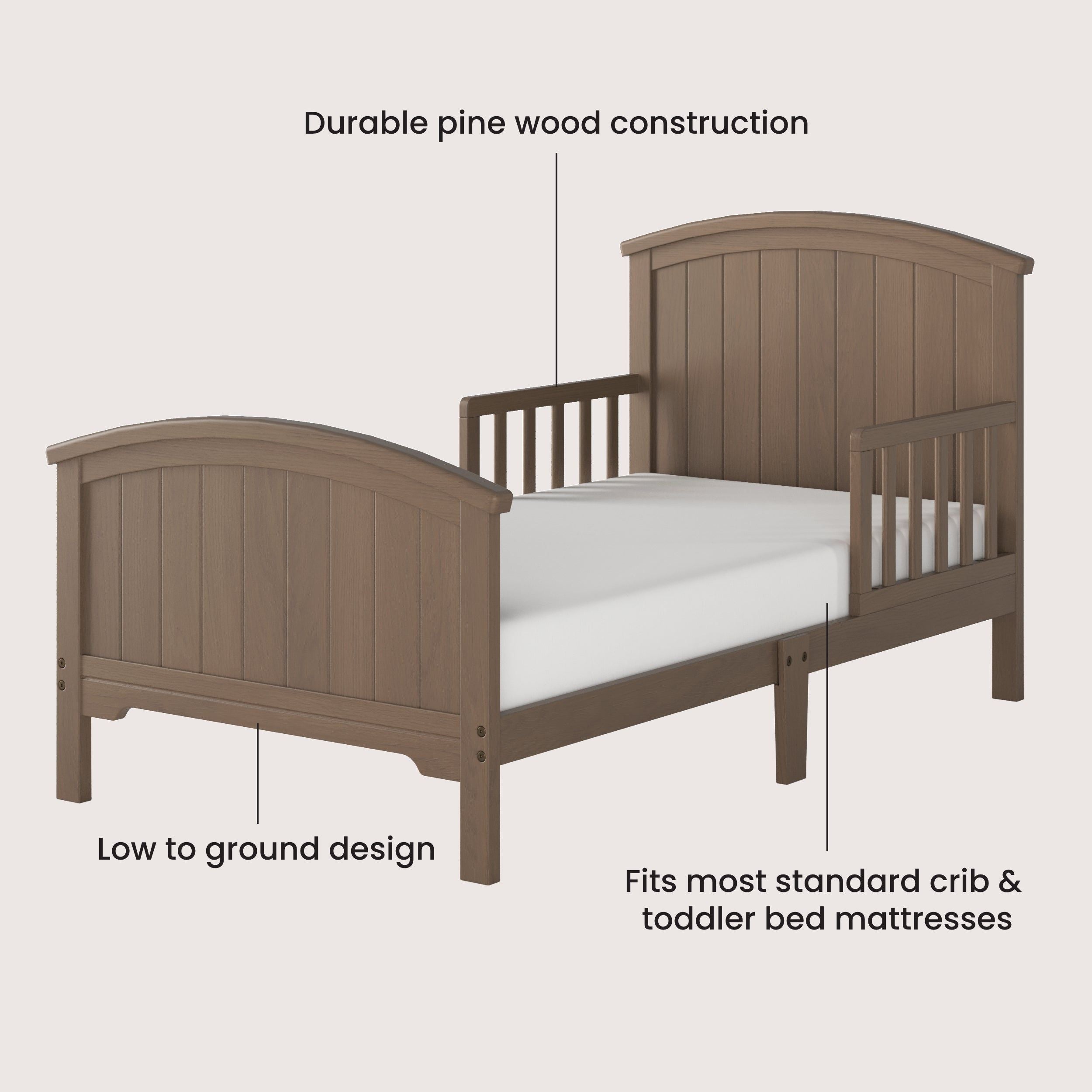 Hampton Toddler Bed, Dusty Heather