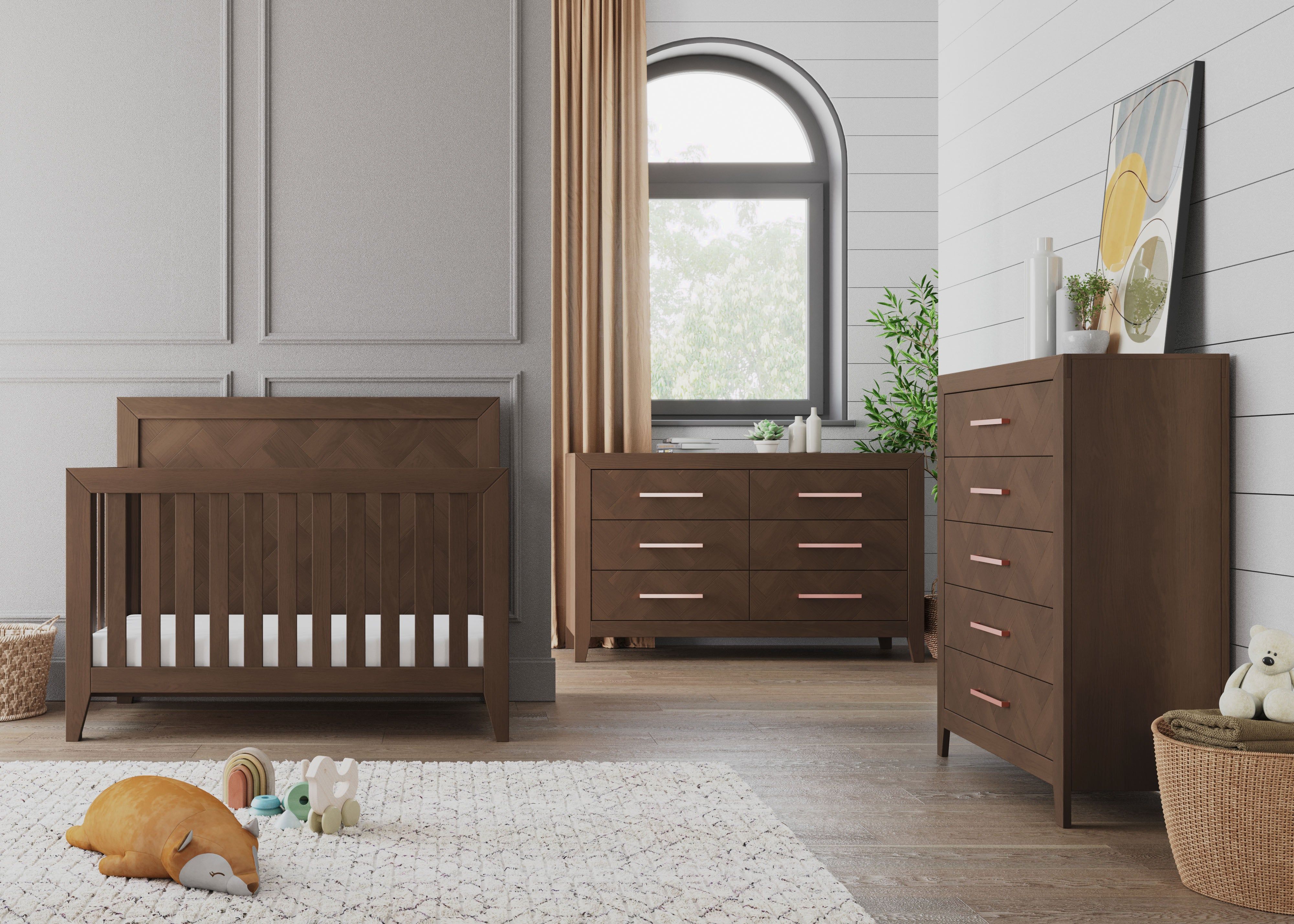 Kieran 4-in-1 Convertible Crib, Toasted Chestnut