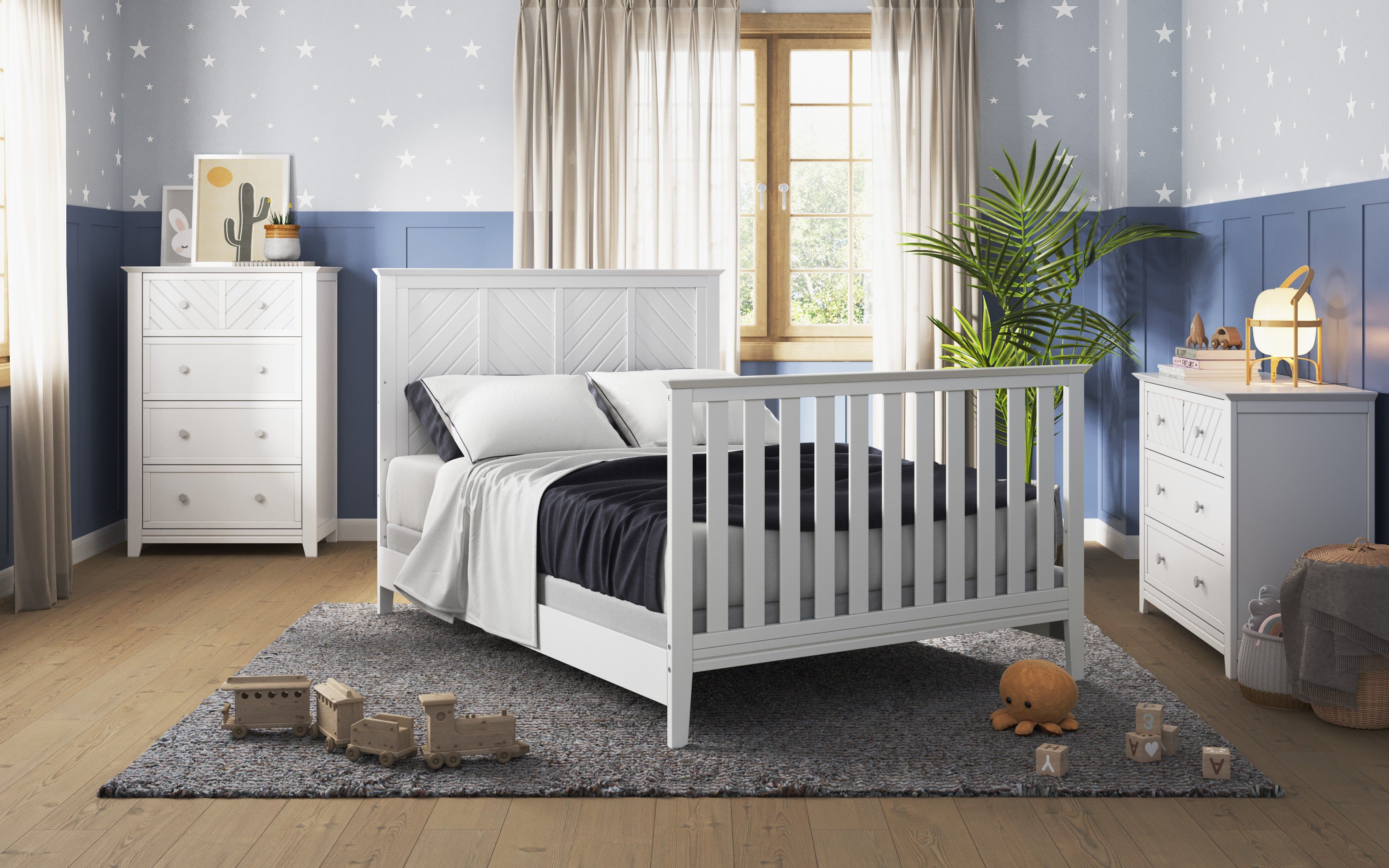 F06401 - Full-size Bed Rails, Matte White