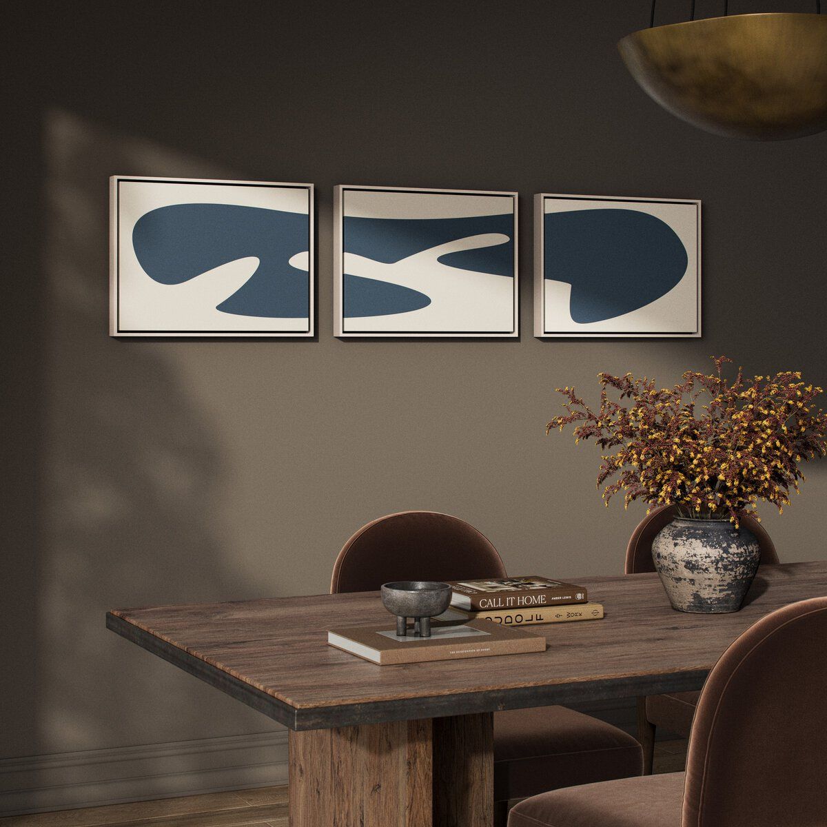 Organic Curves 3 Triptych By Fh Art Studio