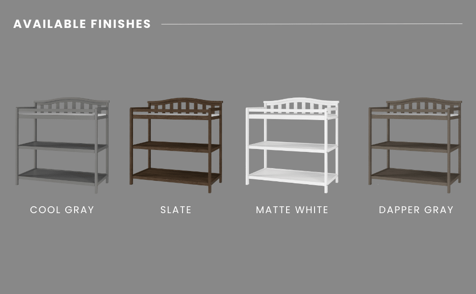 Arch Top Baby Changing Table, Matte White