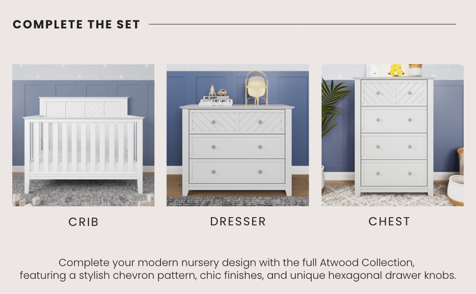 Atwood 4-in-1 Convertible Crib, Matte White