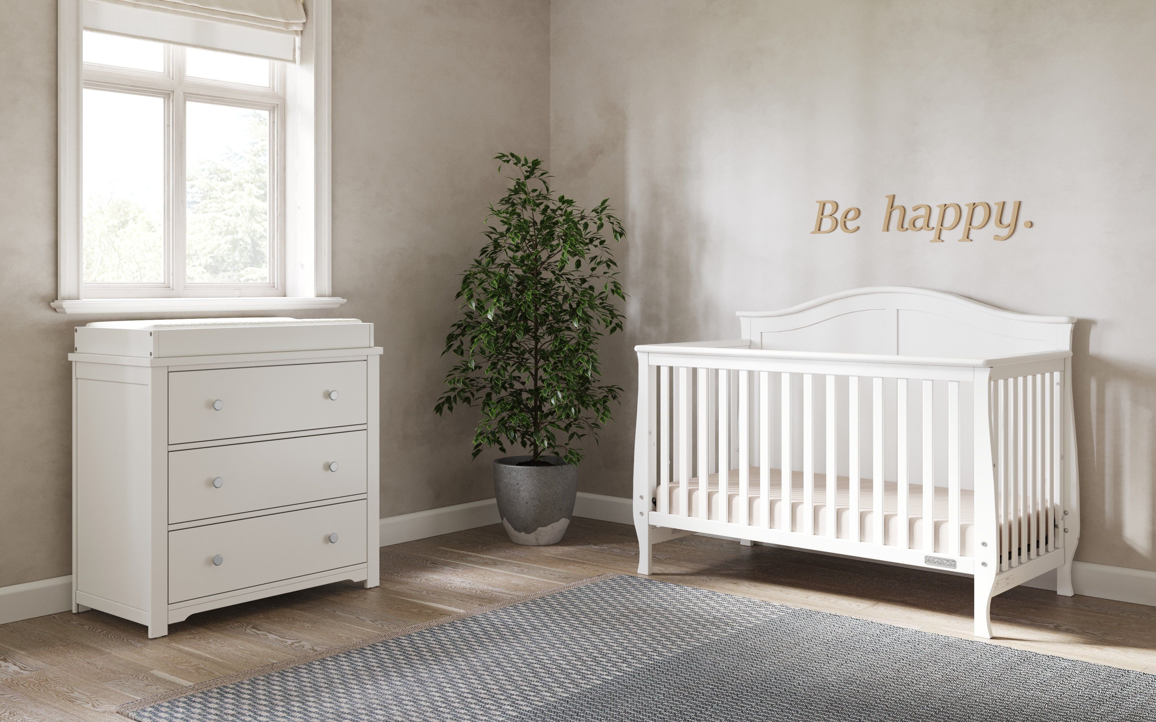 Camden 4-in-1 Convertible Crib, Matte White