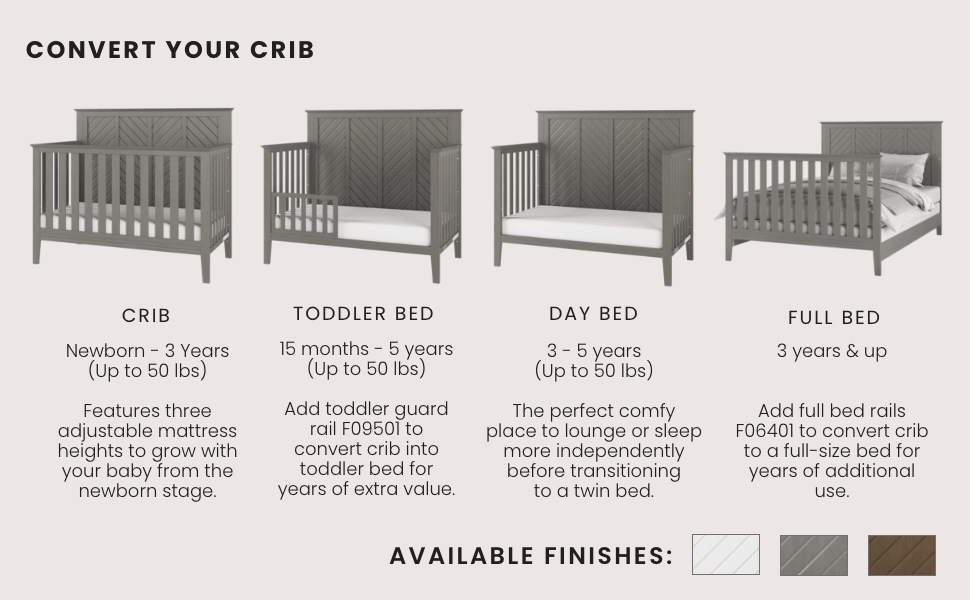 Atwood 4-in-1 Convertible Crib, Lunar Gray