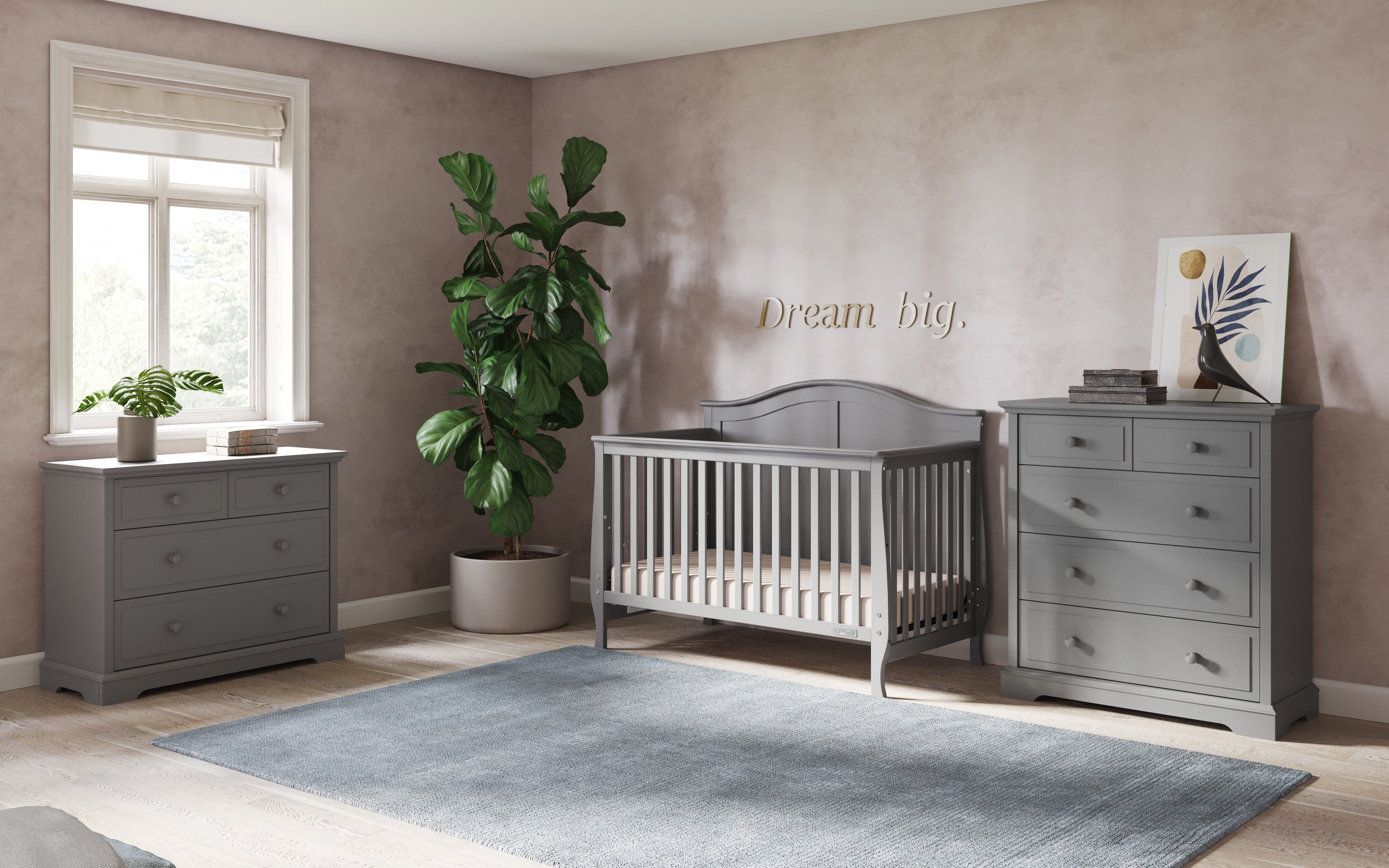 Camden 4-in-1 Convertible Crib, Cool Grey