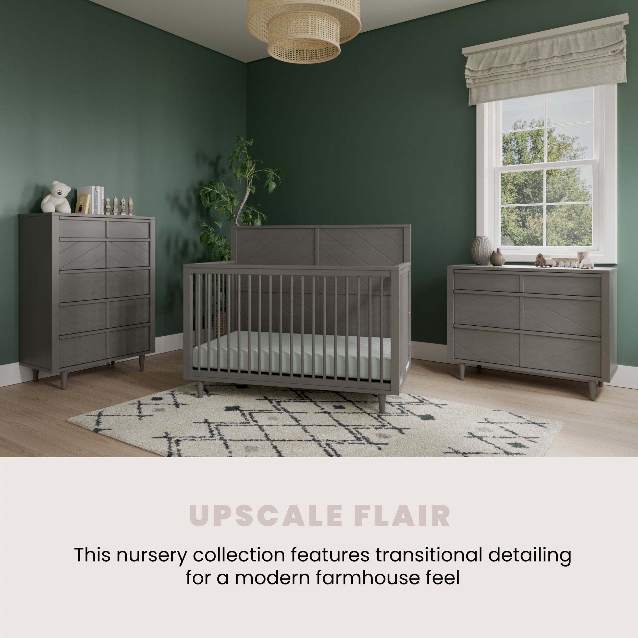 Surrey Hill 4-in-1 Convertible Crib, Lunar Gray