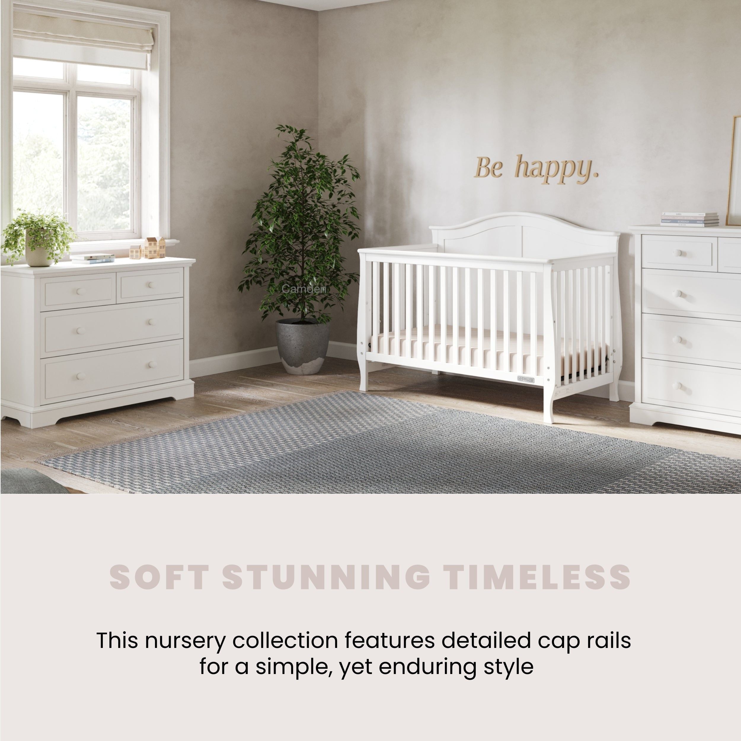 Camden 4-in-1 Convertible Crib, Matte White