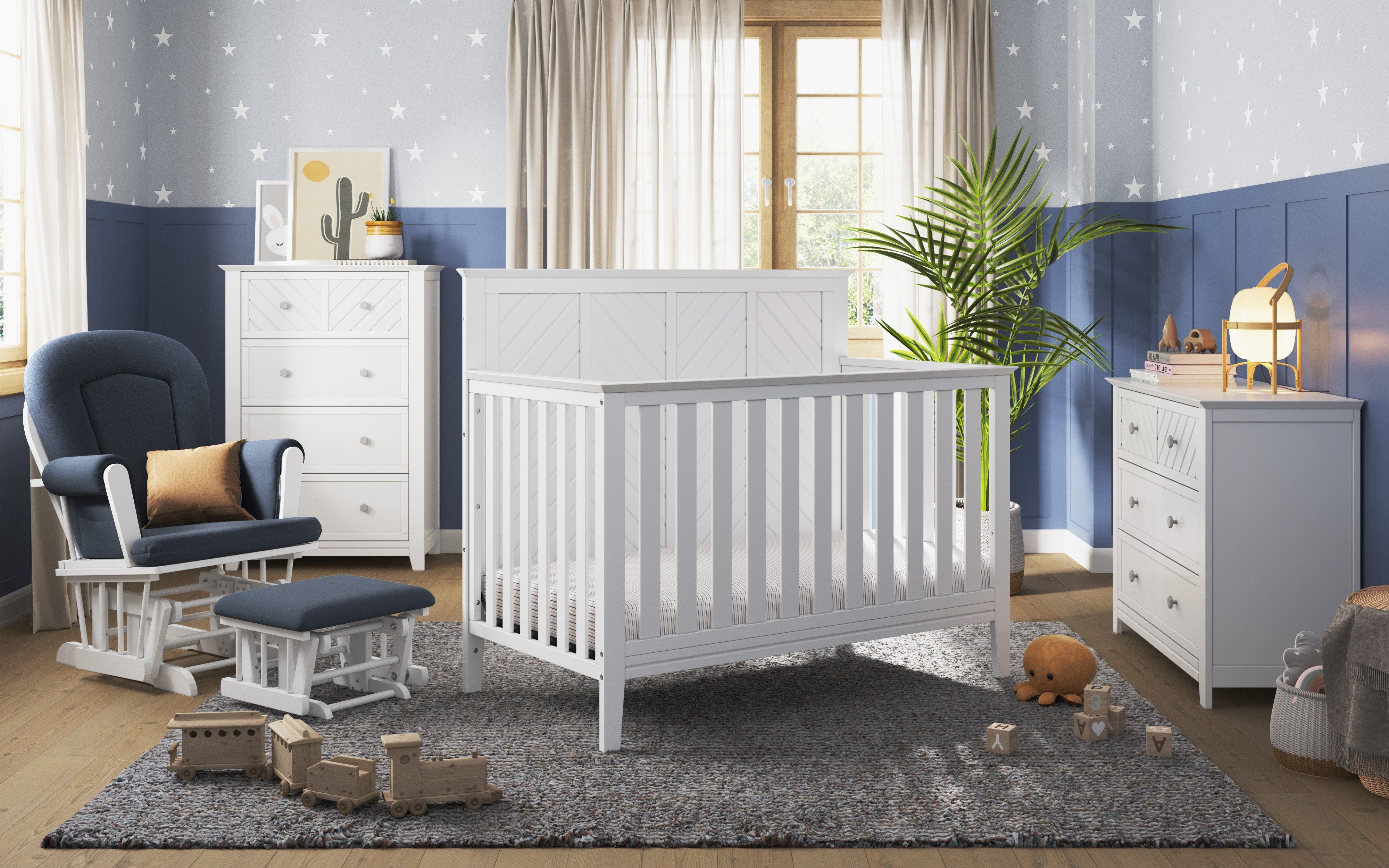 Atwood 4-in-1 Convertible Crib, Matte White