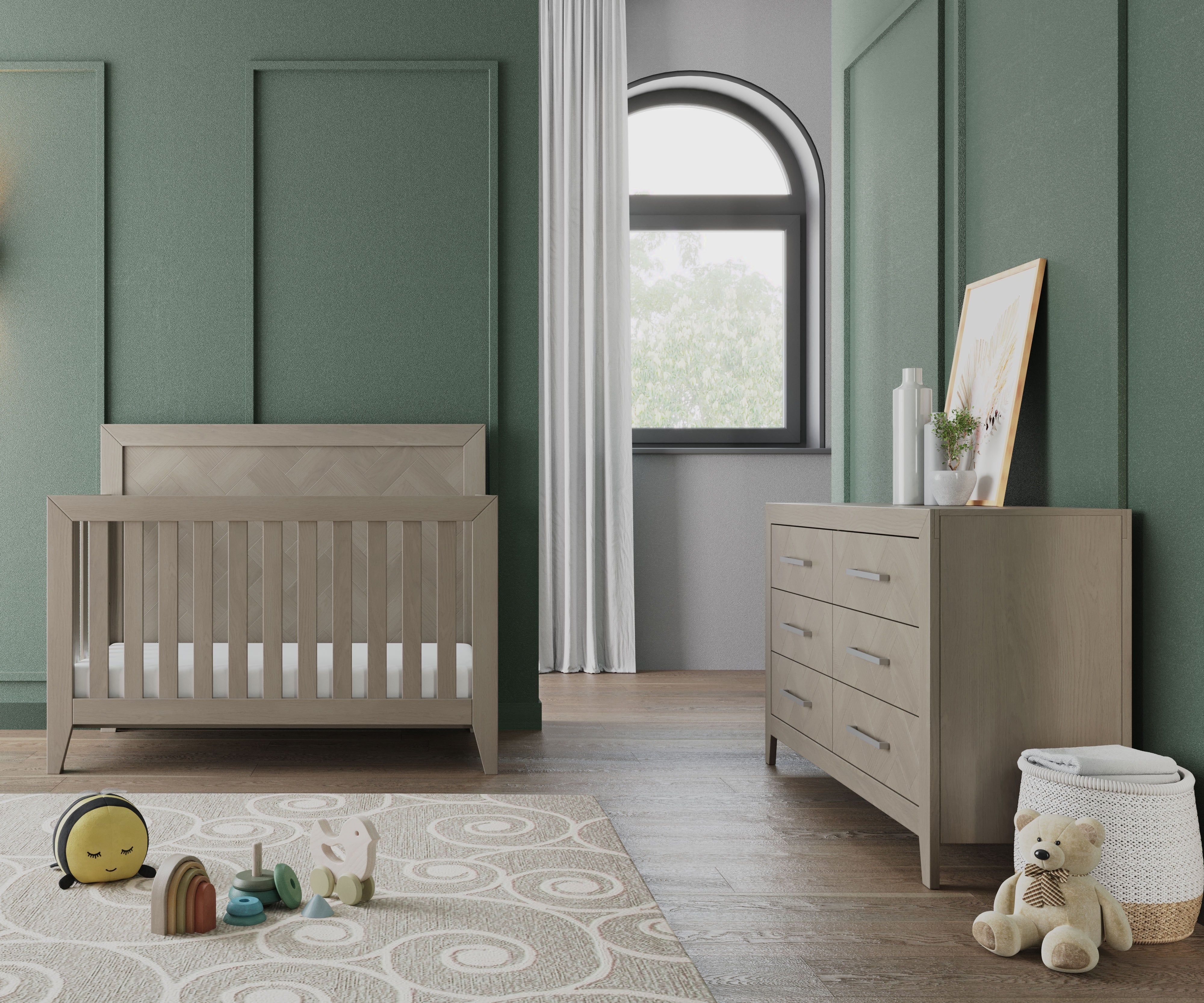 Kieran 4-in-1 Convertible Crib, Crescent Gray