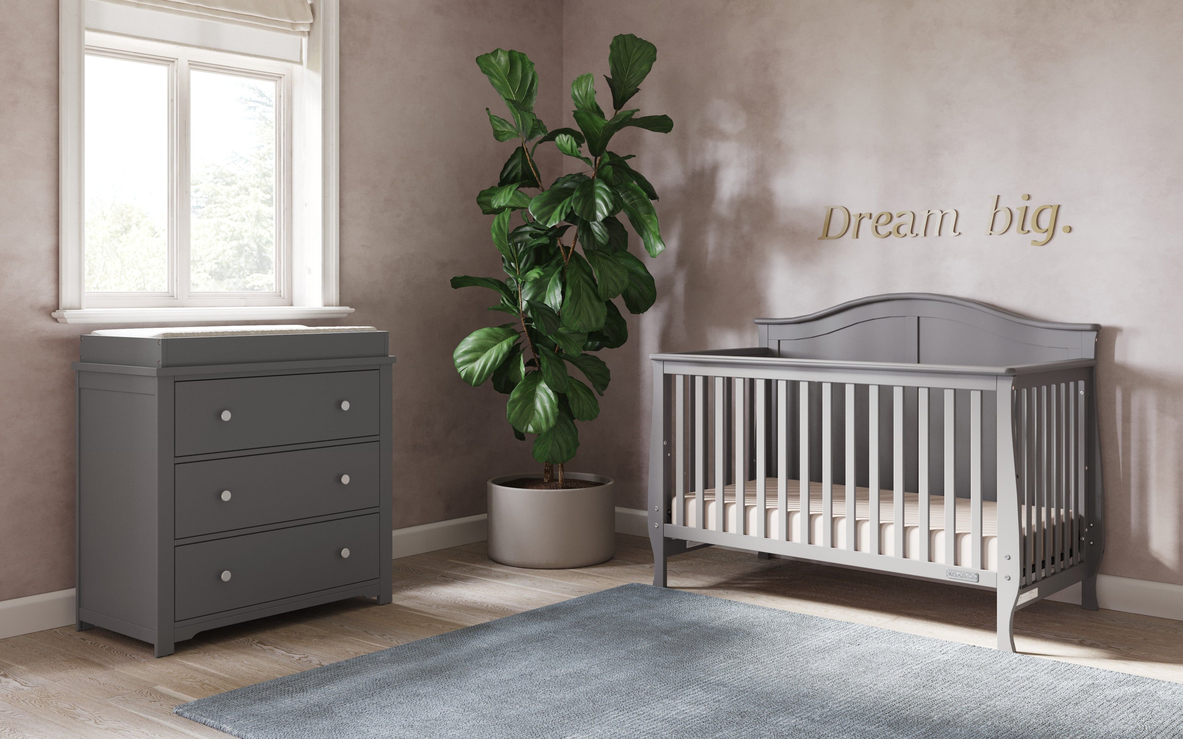 Camden 4-in-1 Convertible Crib, Cool Grey