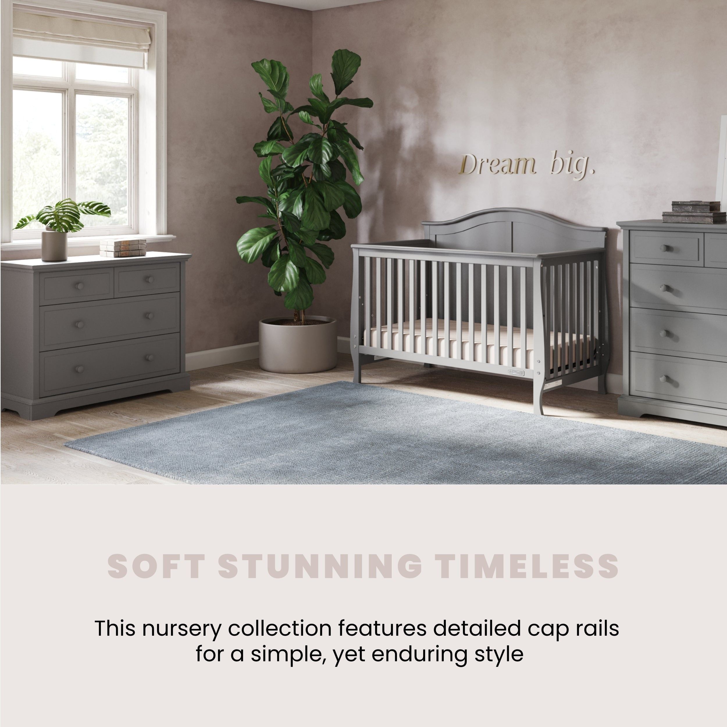 Camden 4-in-1 Convertible Crib, Cool Grey