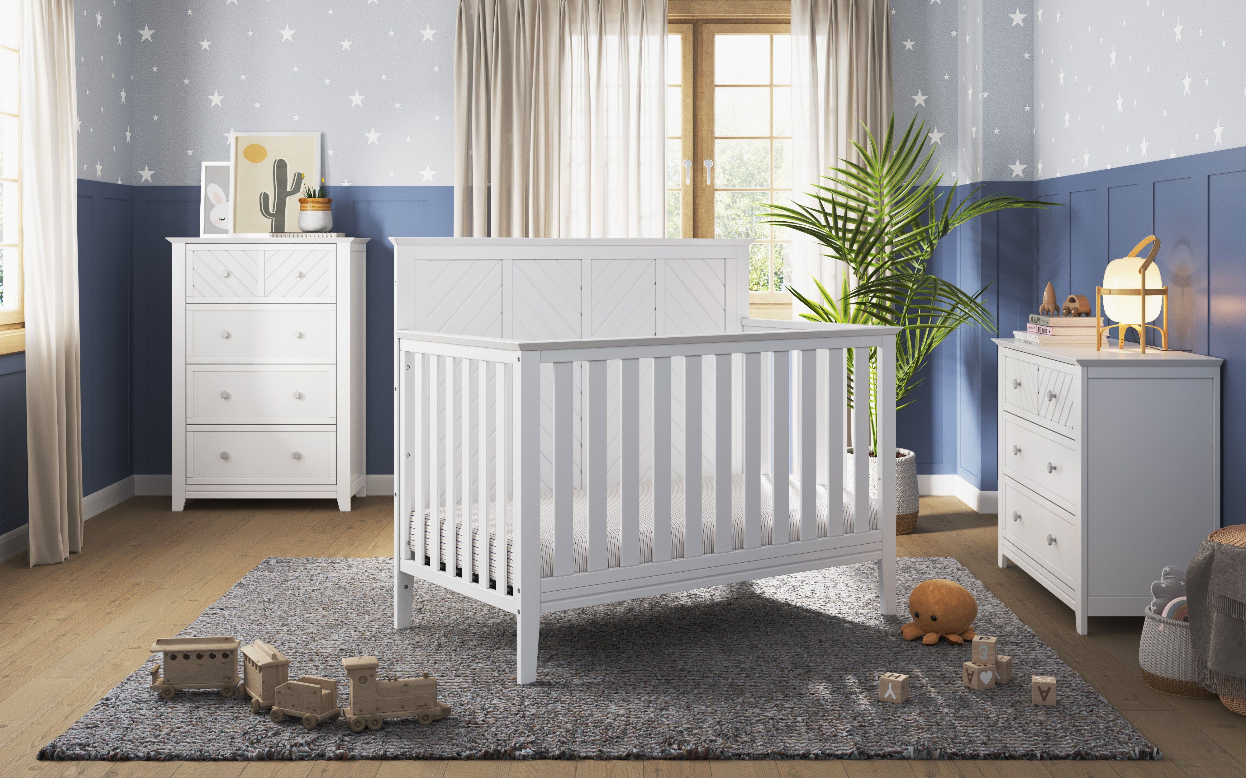 Atwood 4-in-1 Convertible Crib, Matte White