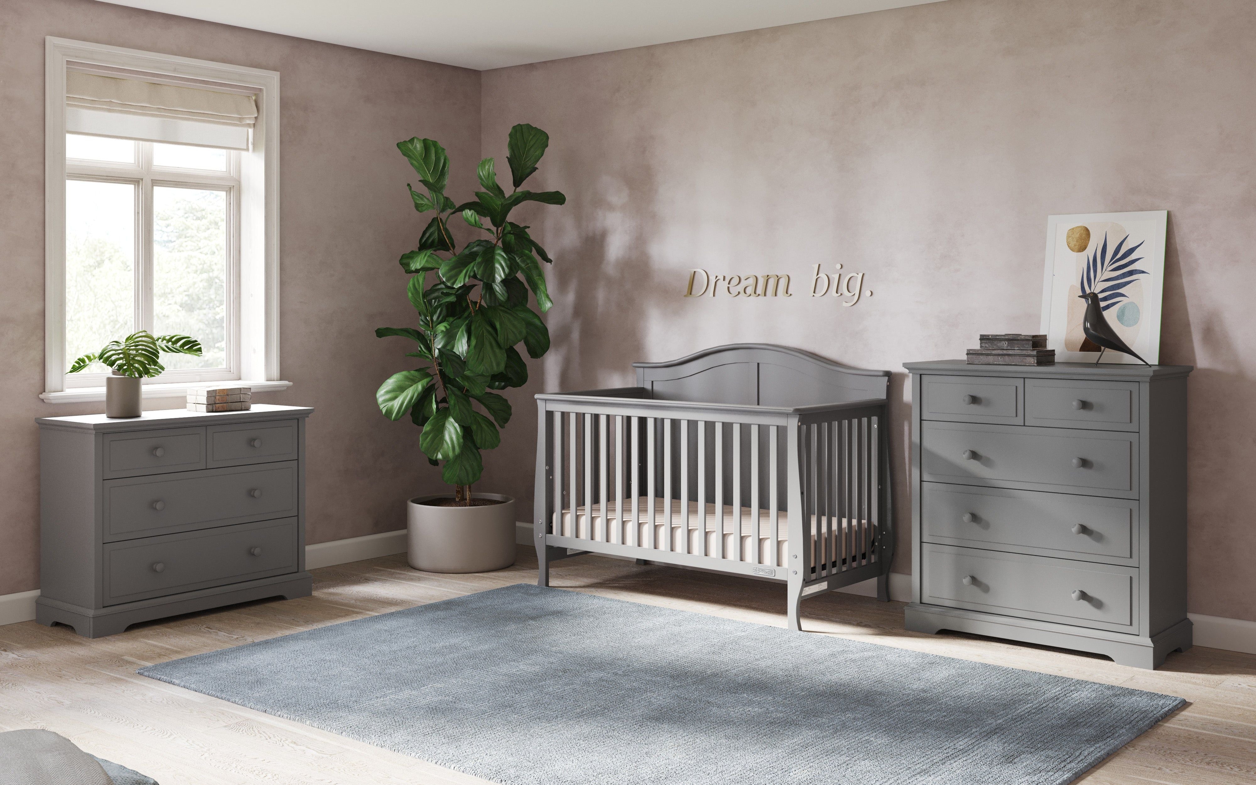 Camden 4-in-1 Convertible Crib, Cool Grey