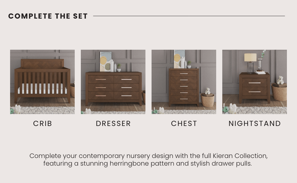Kieran 4-in-1 Convertible Crib, Toasted Chestnut