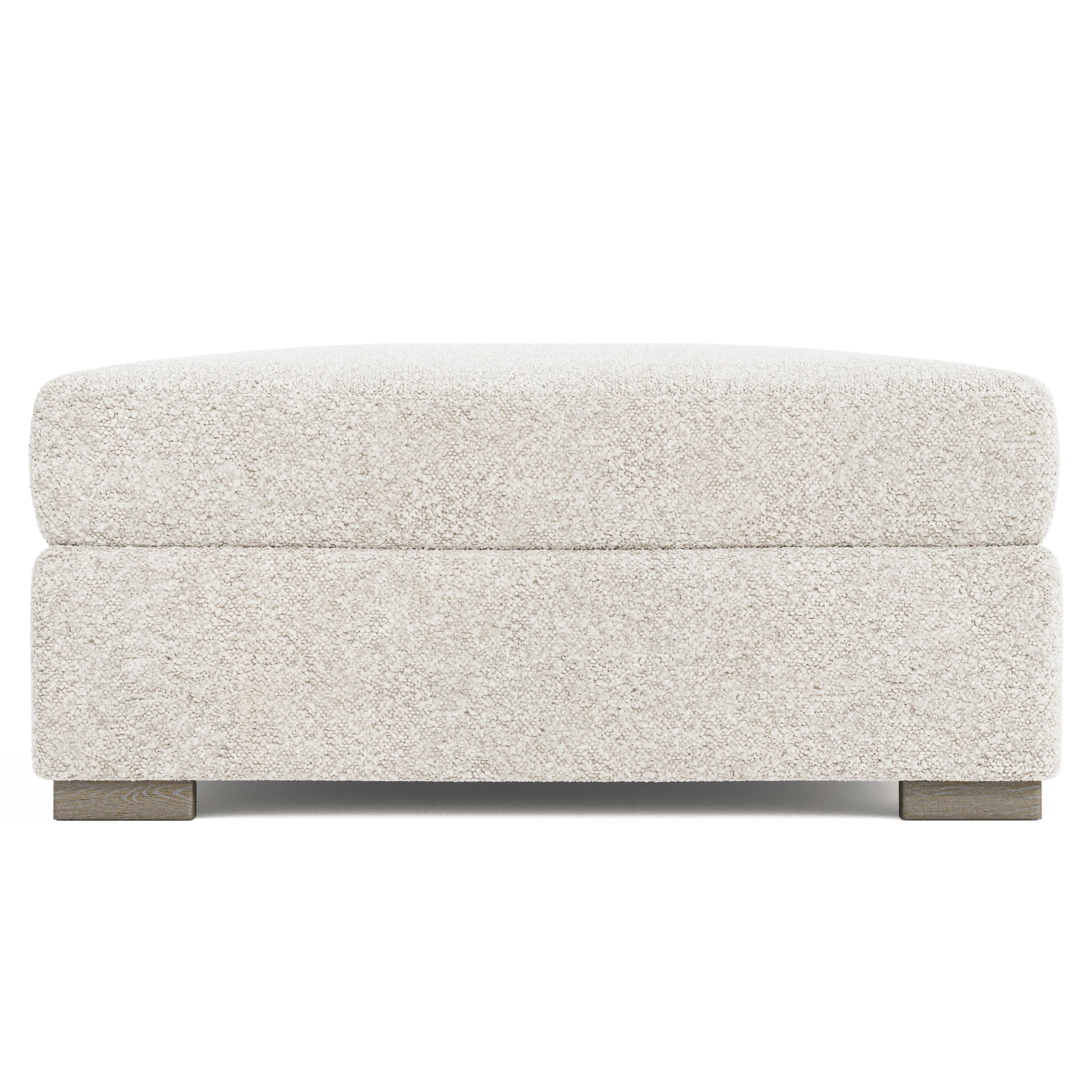 Bernhardt Helena Fabric Bumper Ottoman Wood Foot