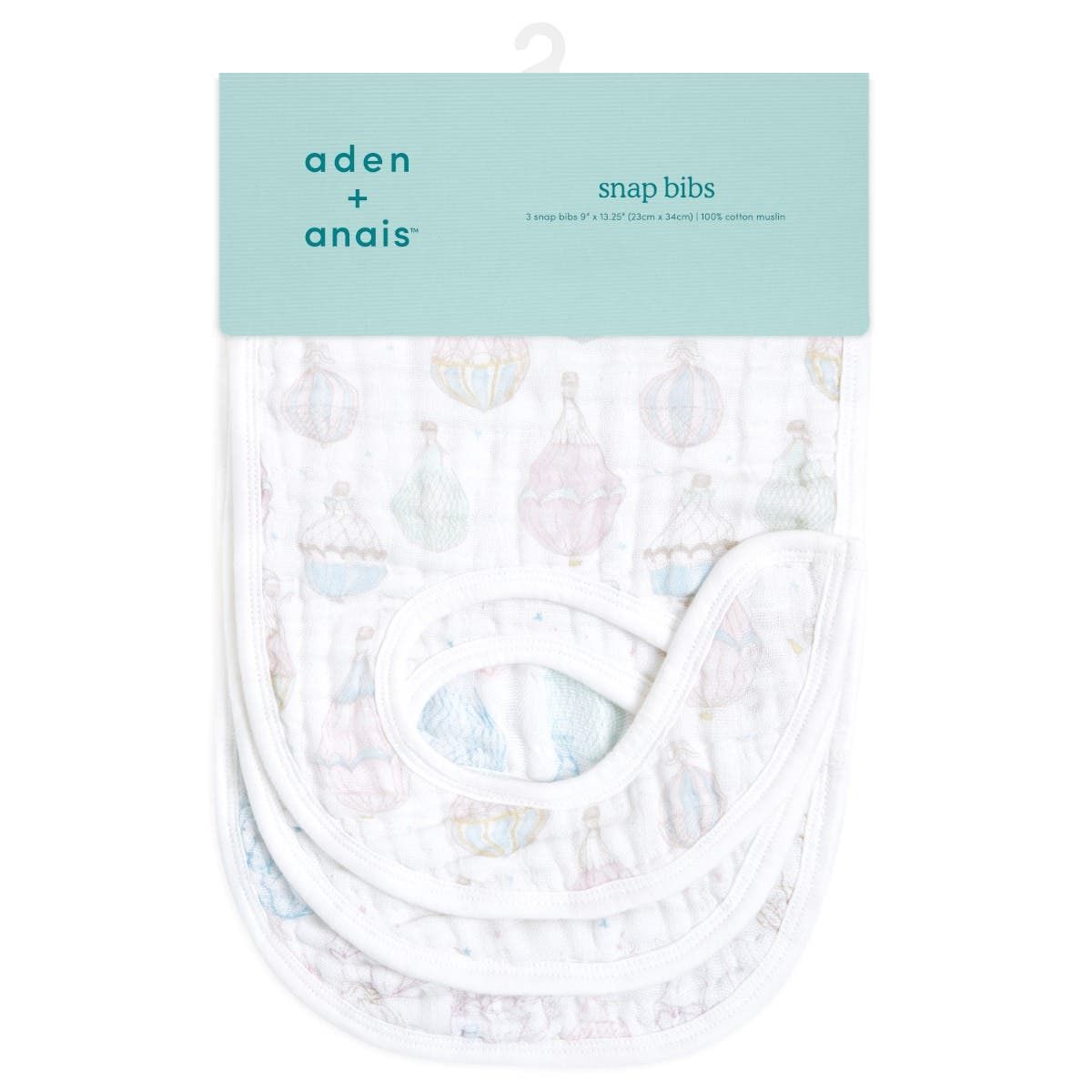 Organic Cotton Snap Bibs 3 Pack