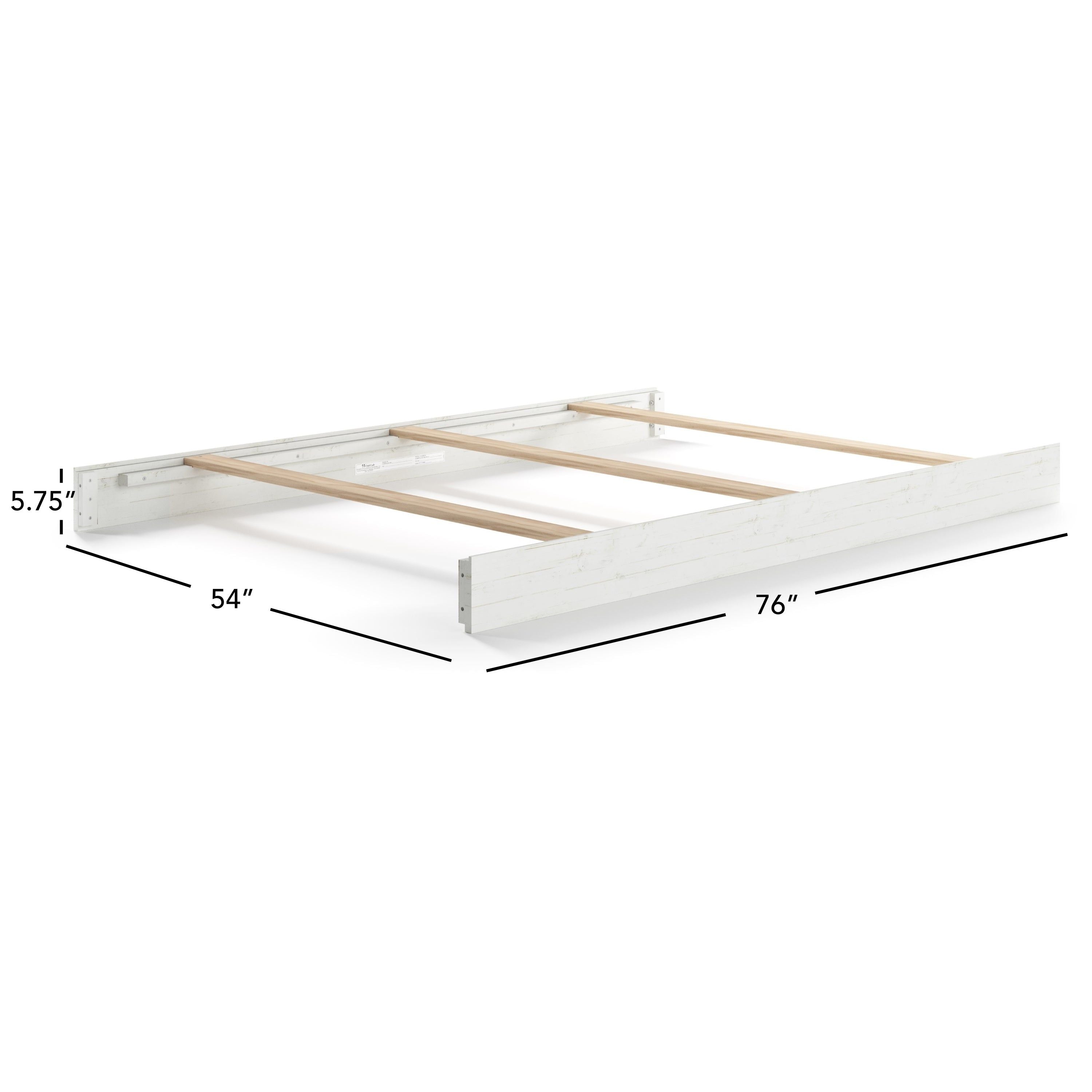 Full-Size Bed Rails, White/Gray