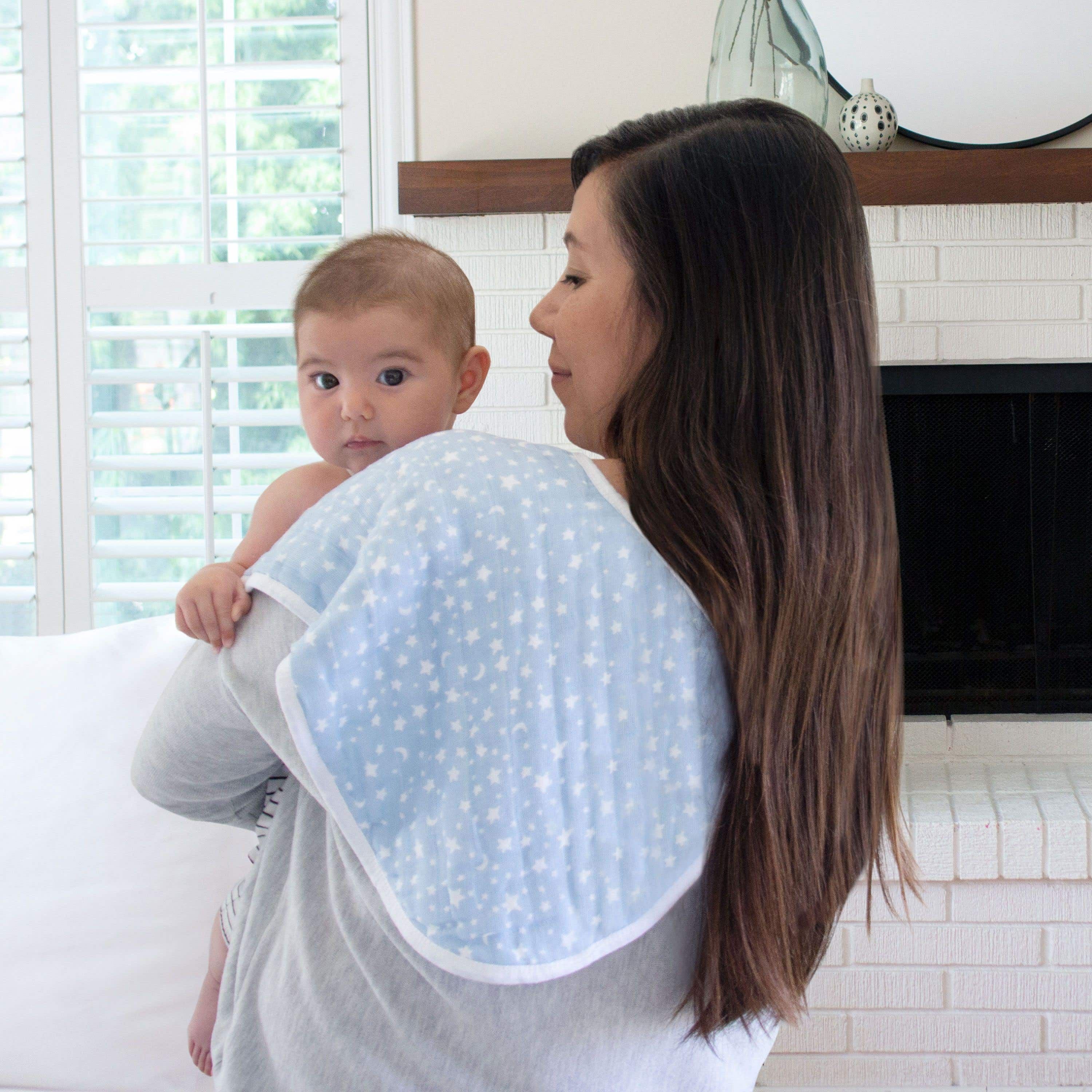 Boutique 100% Cotton Muslin Burpy Bibs 2 Pack