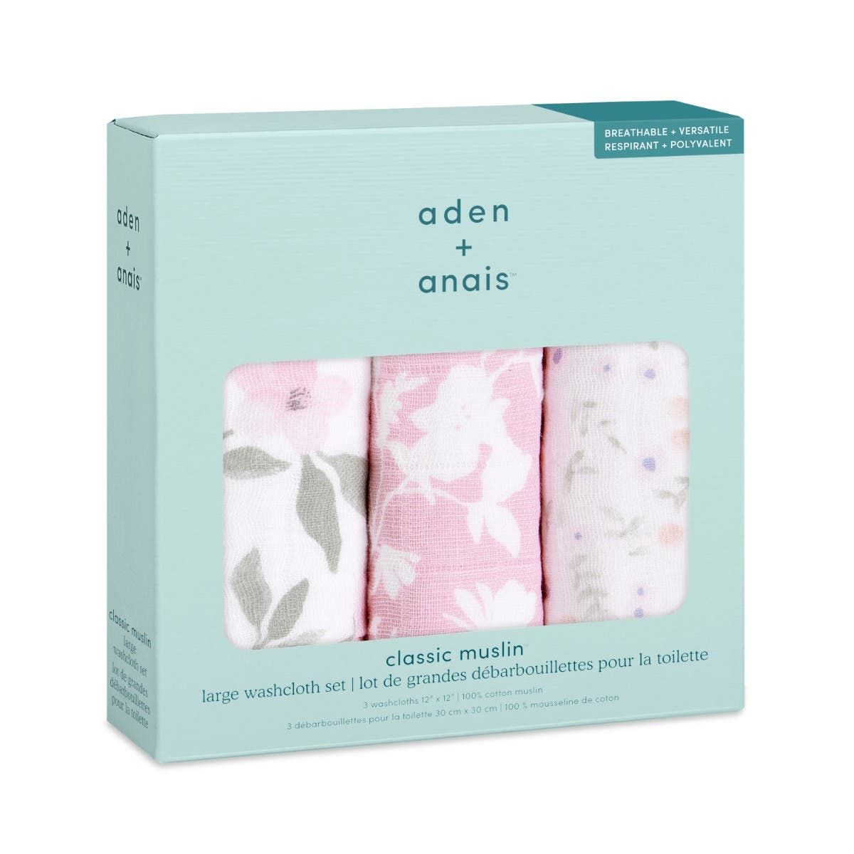 Boutique 100% Cotton Muslin Oversized Washcloths 3 Pack