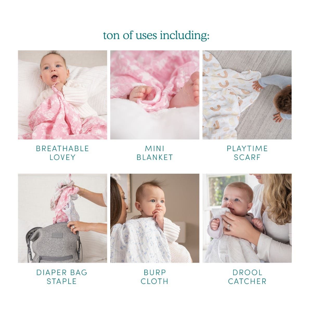 Essentials Cotton Muslin Musy Squares 5 Pack