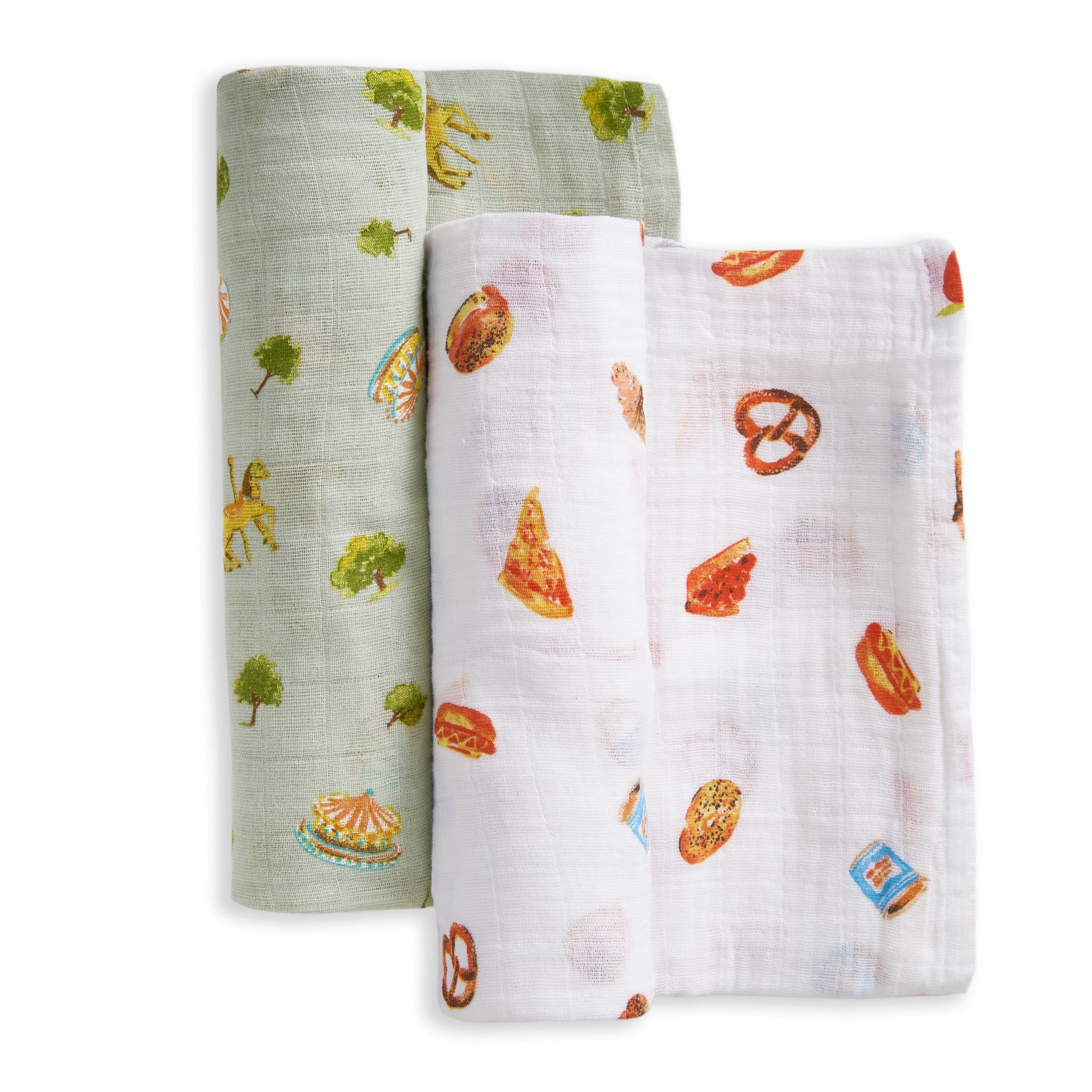 Organic Cotton Muslin Swaddle Blanket 2 Pack