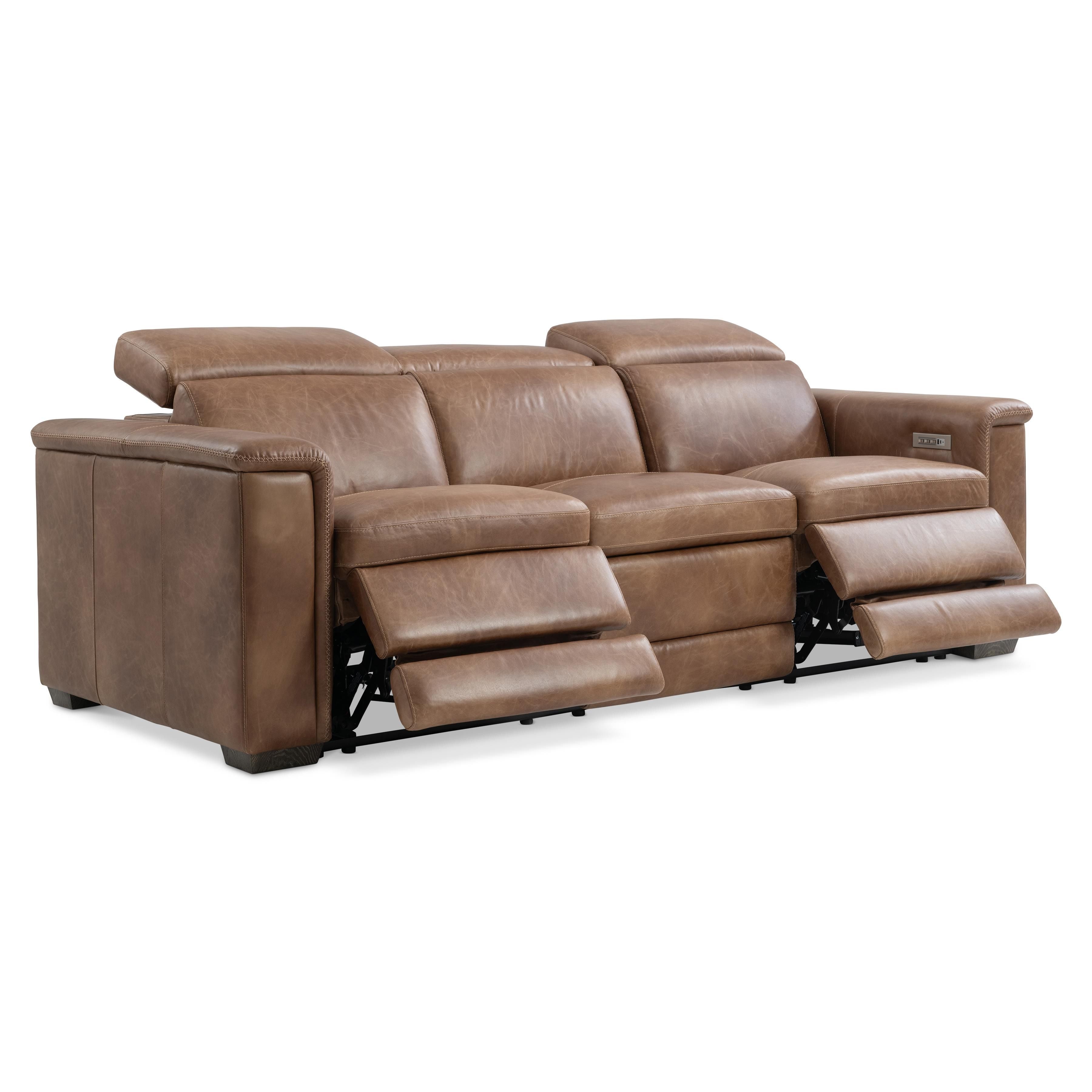 Bernhardt Lioni Leather Power Motion Sofa