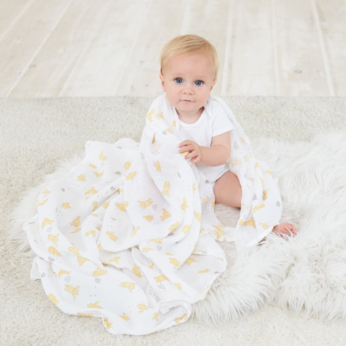 Disney™ Winnie The Pooh Essentials Cotton Muslin Swaddle Blanket 4 Pack