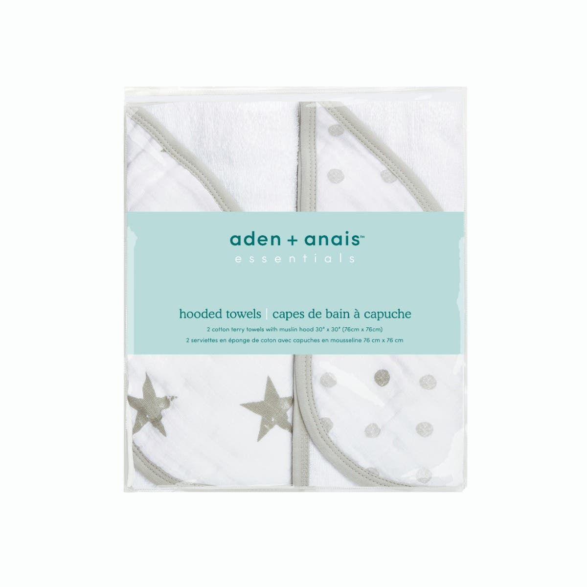 Essentials Cotton Muslin Hooded Towels 2 Pack