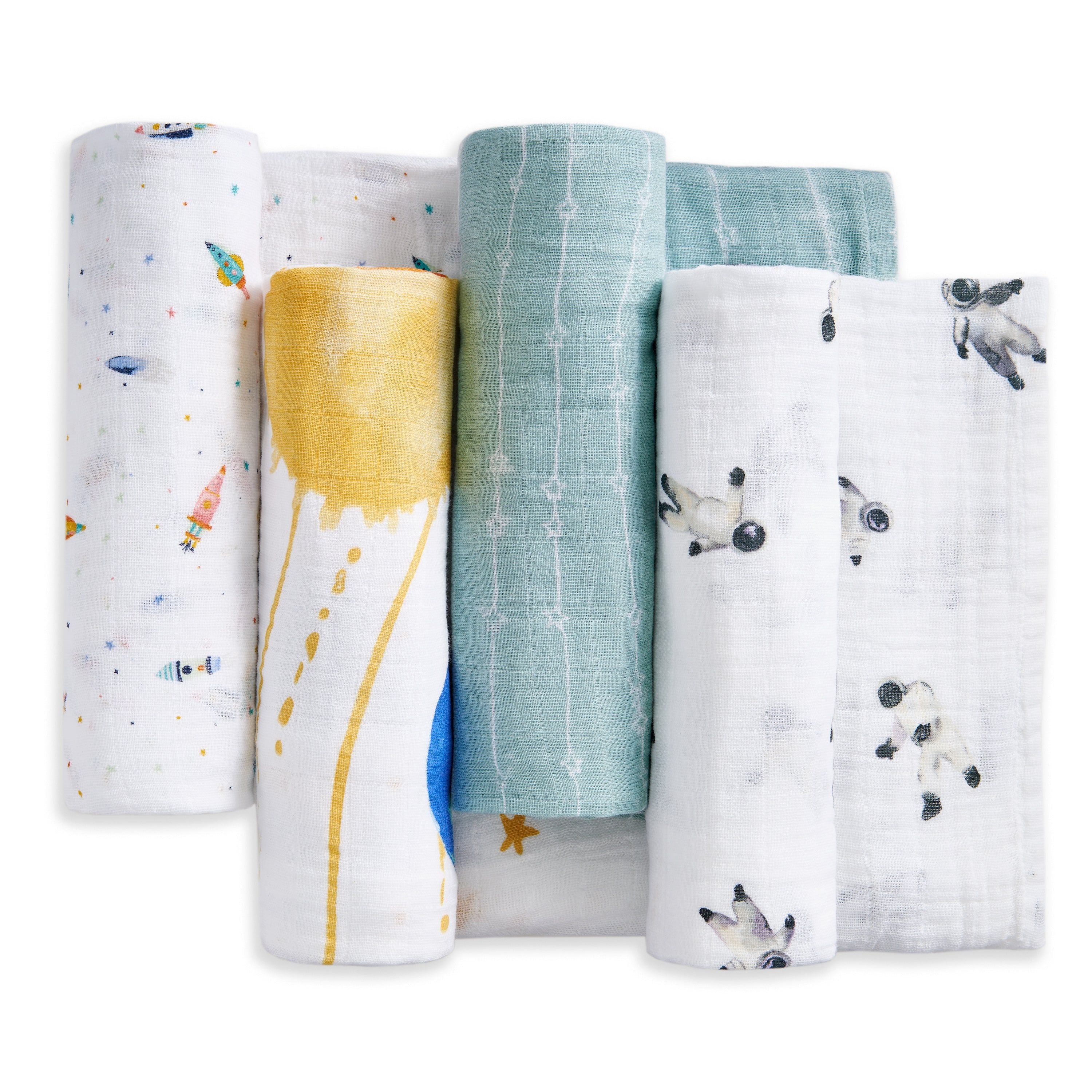 Organic Cotton Muslin Swaddle Blanket 4 Pack