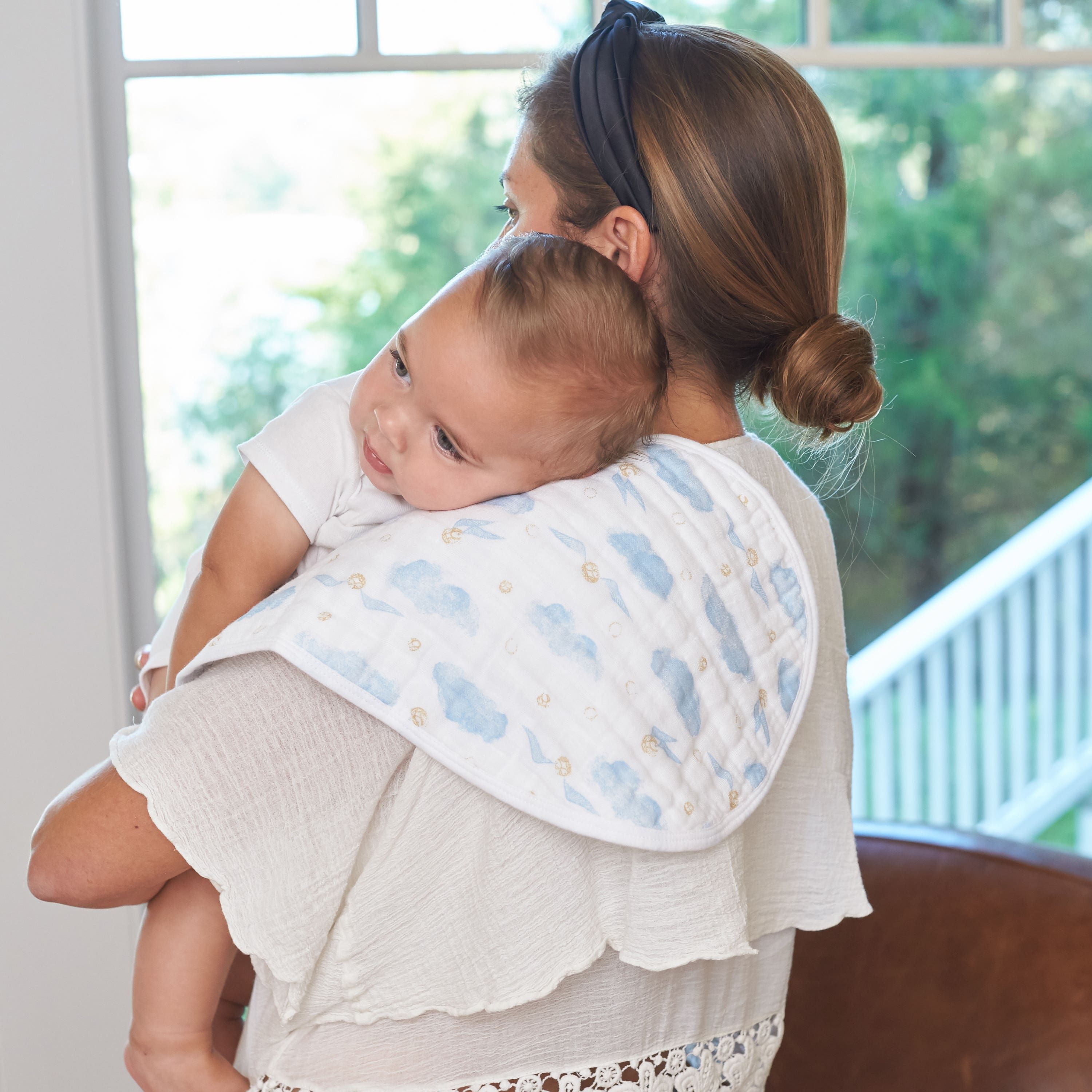 Boutique 100% Cotton Muslin Burpy Bibs 2 Pack