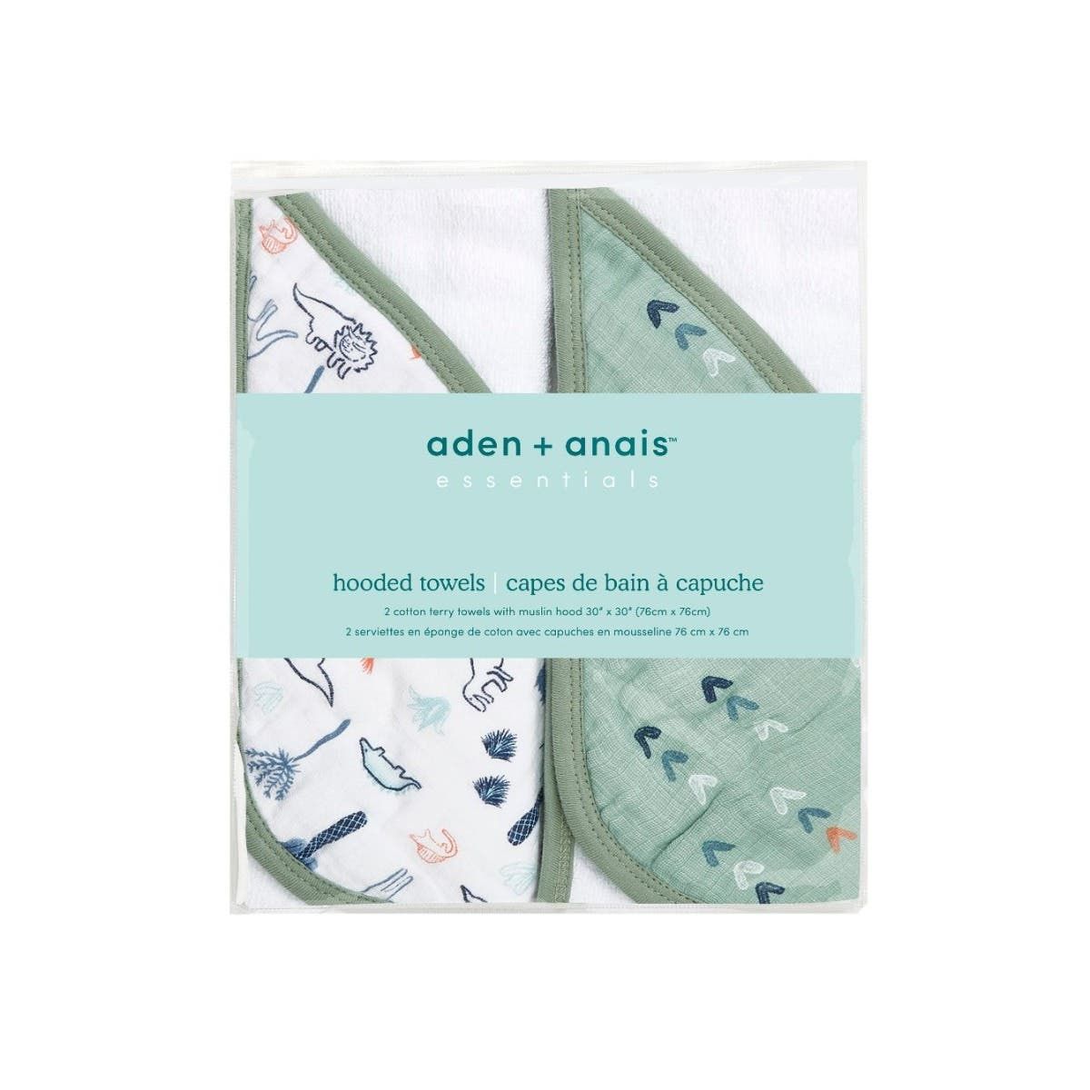 Essentials Cotton Muslin Hooded Towels 2 Pack