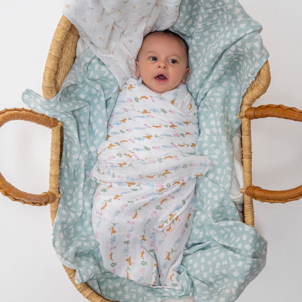 Essentials Cotton Muslin Swaddle Blanket 4 Pack