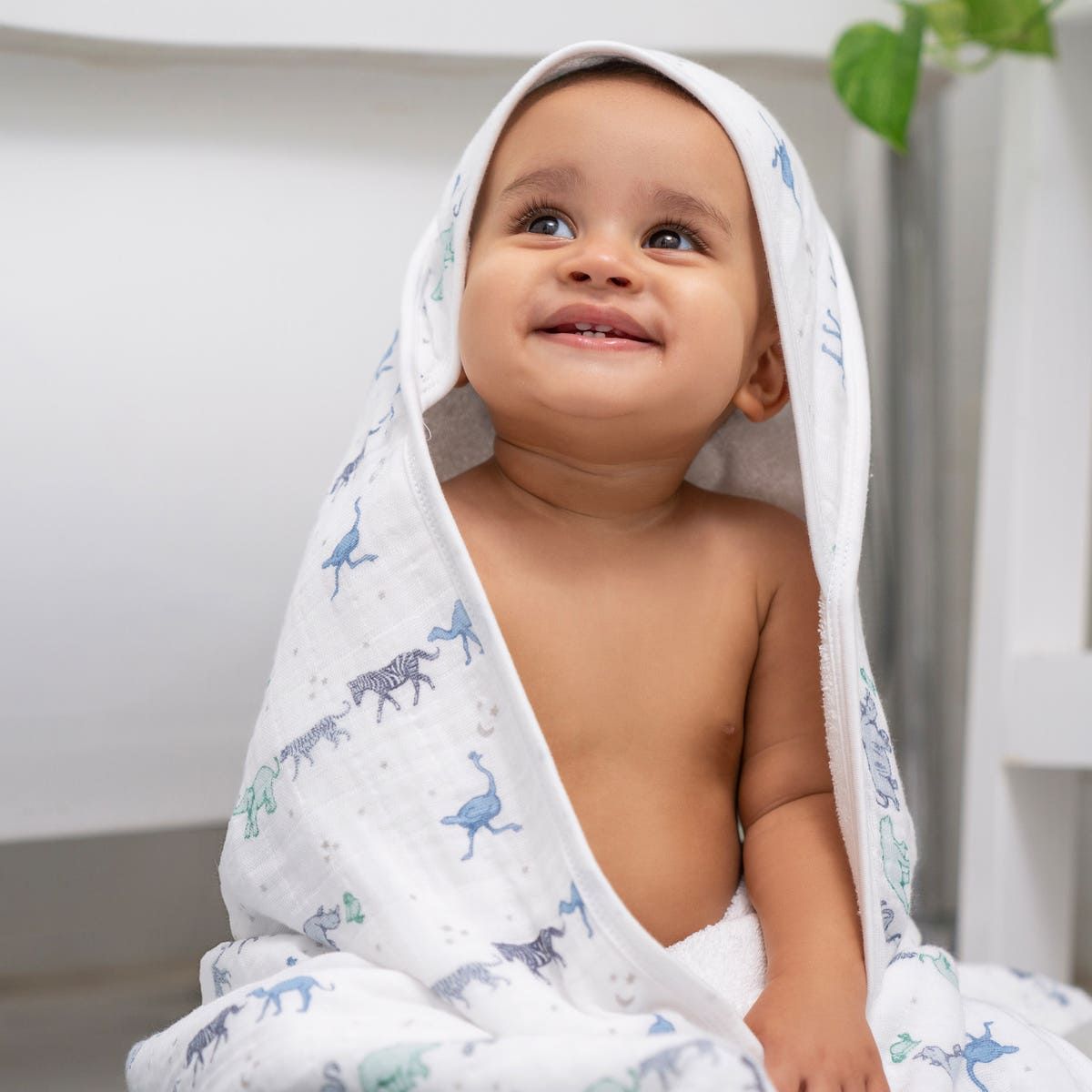 Boutique 100% Cotton Oversized Muslin Backed Towel + Washcloth Set