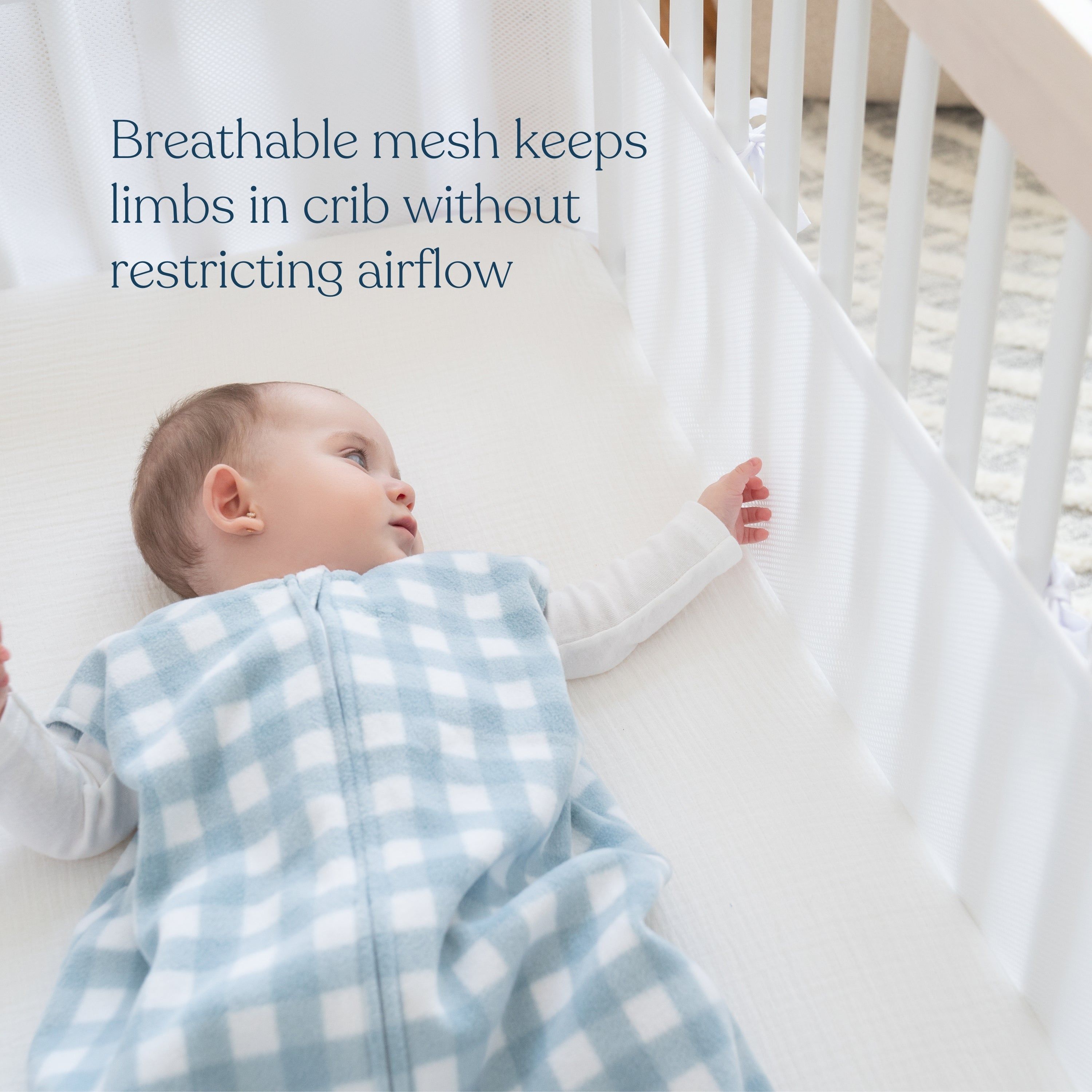Breathable Mesh Crib Liner for Full-Sized Crib