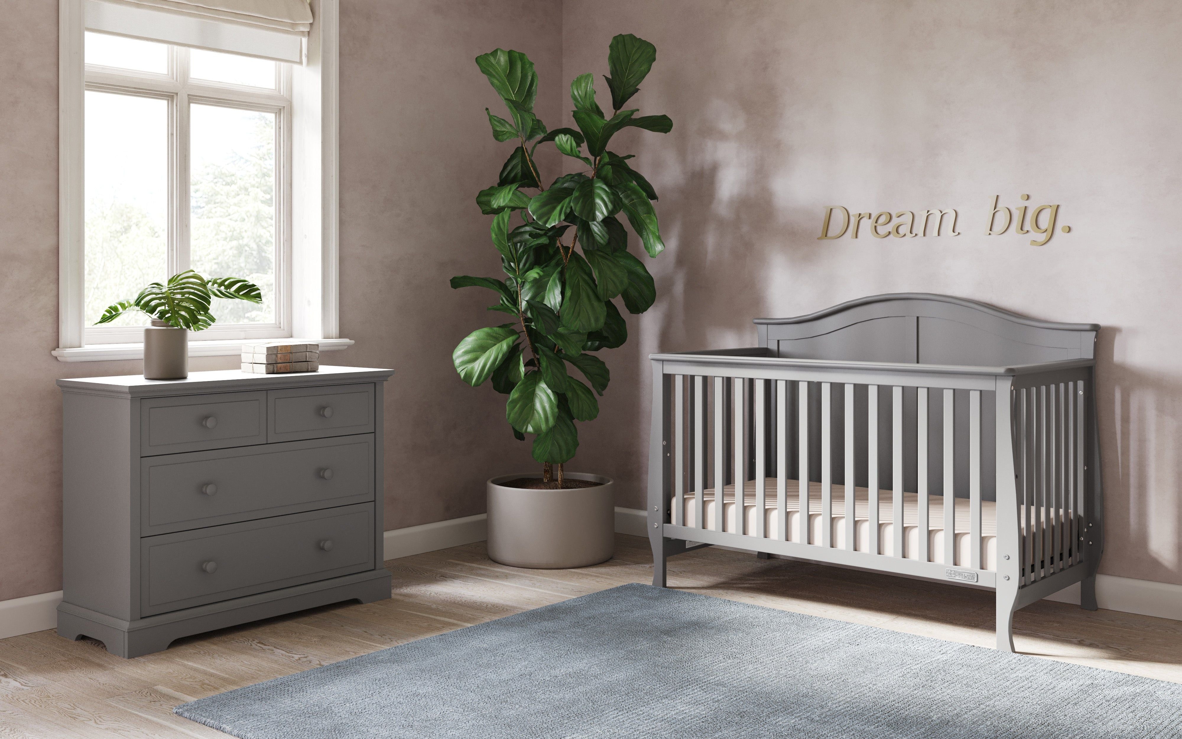 Camden 4-in-1 Convertible Crib, Cool Grey