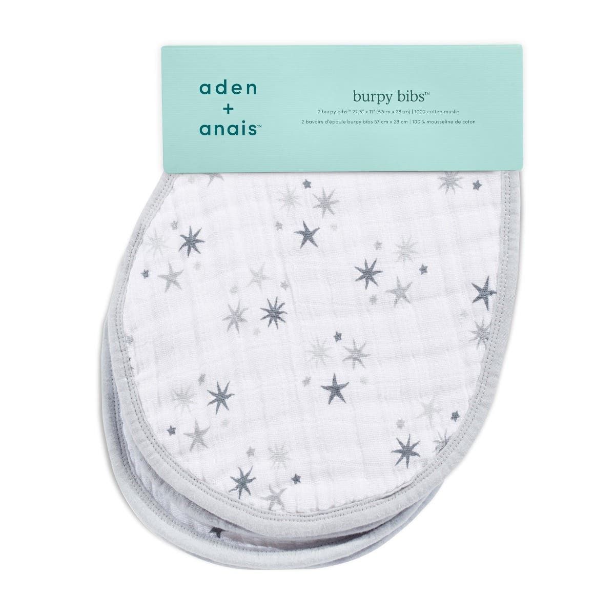 Boutique 100% Cotton Muslin Burpy Bibs 2 Pack